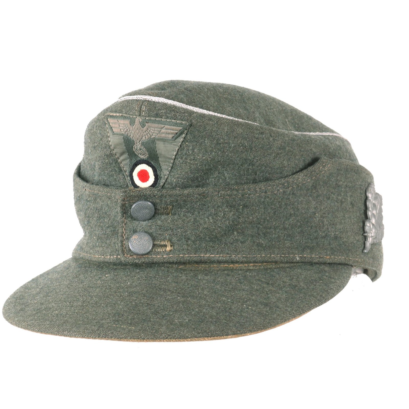 Buy Original German WWII Heer Jäger Officer M43 Bergmütze Field Cap with Metal Oak Leaf Badge | Original Firearms Antique For Sale