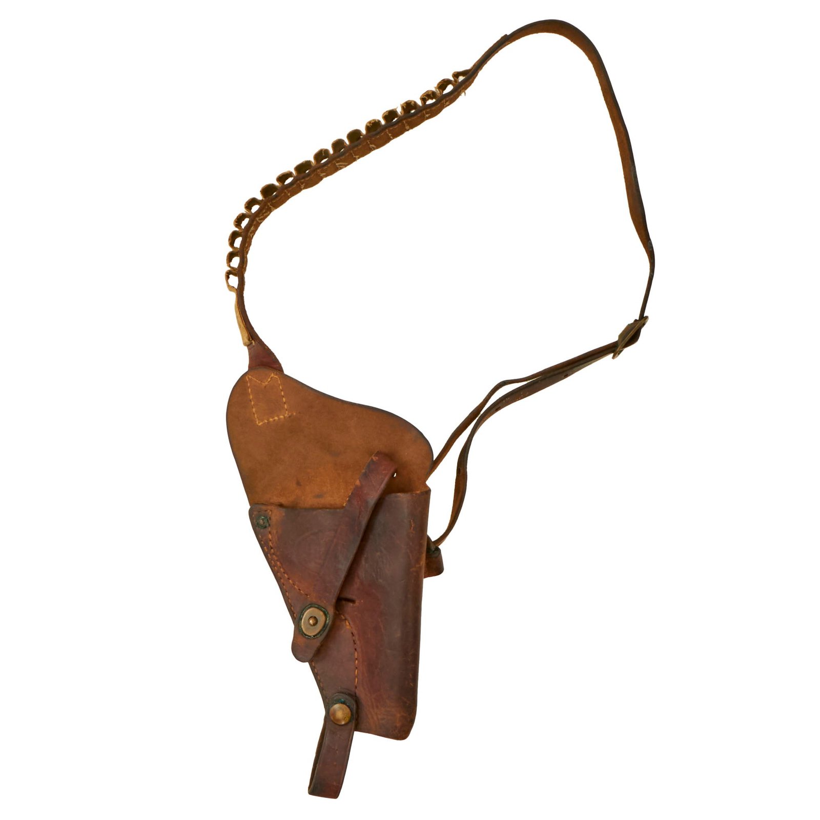 Buy Original U.S. WWII US Navy Pilot .38 Victory Revolver M3 Shoulder Holster by Boyt Harness with Cartridge Loops - Dated 1944 | Original Firearms Antique For Sale