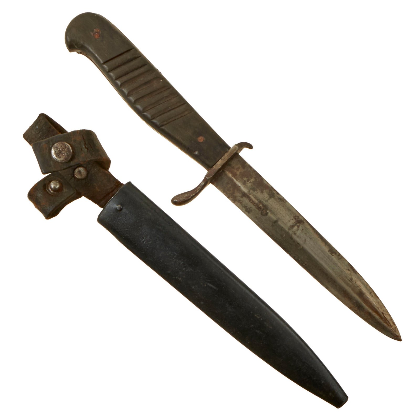 Buy Original Imperial German WWI Trench Fighting Knife by Gottlieb Hammesfahr & Co. with Scabbard | Original Firearms Antique For Sale