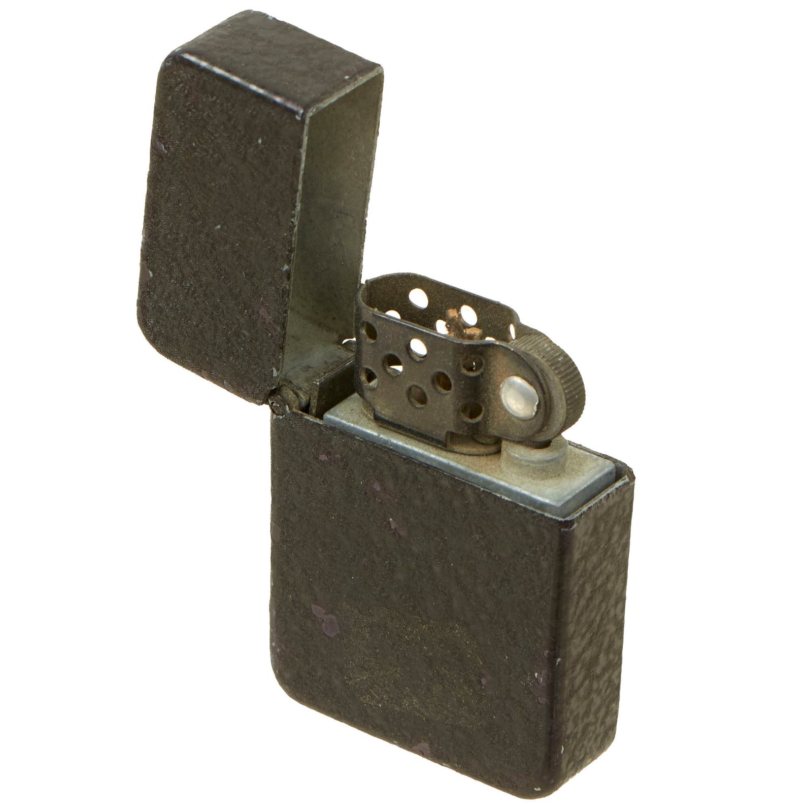 Buy Original U.S. WWII Era Black Crinkle Finish Flip Top Zippo Style Lighter | Original Firearms Antique For Sale