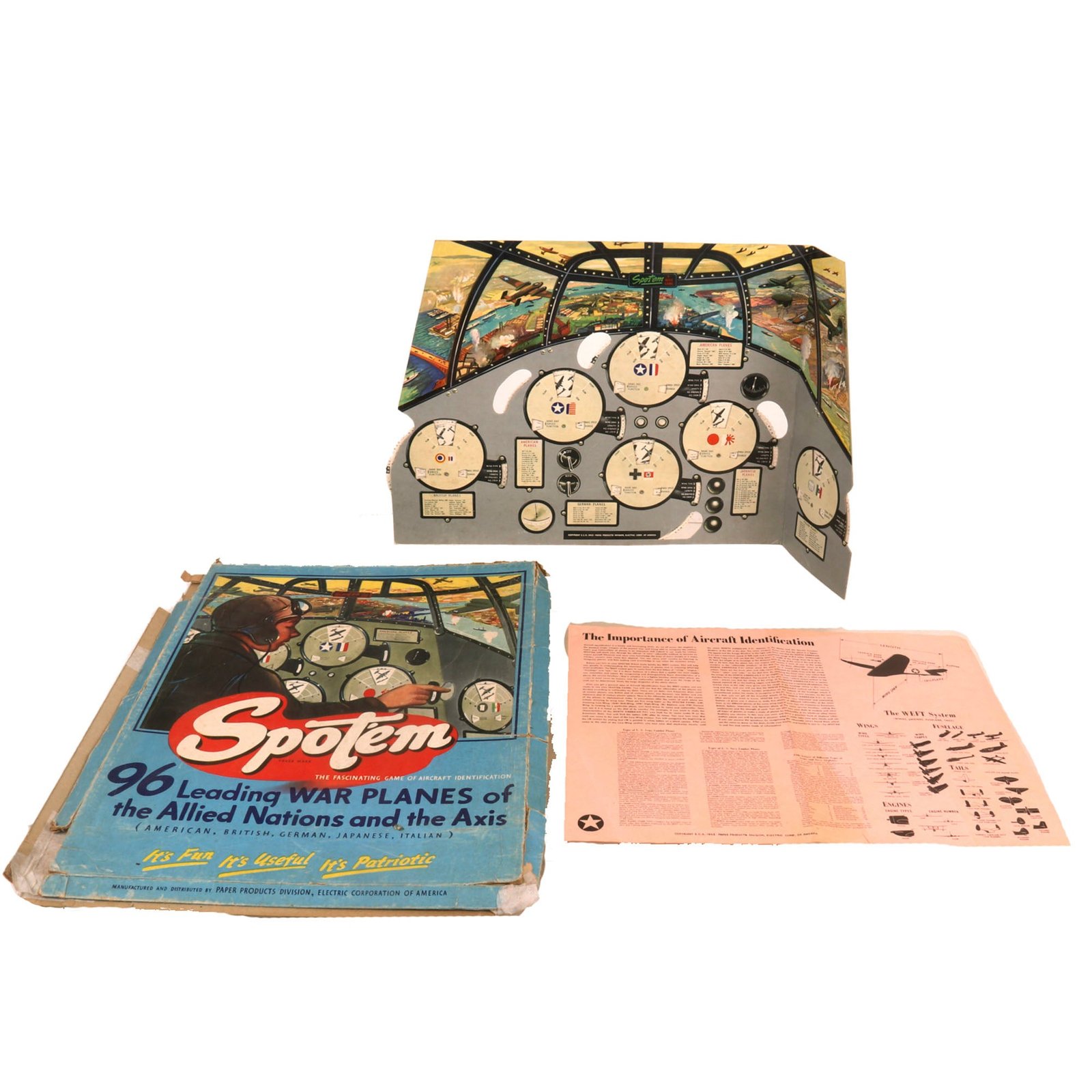 Buy Original U.S. WWII Homefront “Spot ‘Em” Aircraft Identification Game Set in Original Box | Original Firearms Antique For Sale