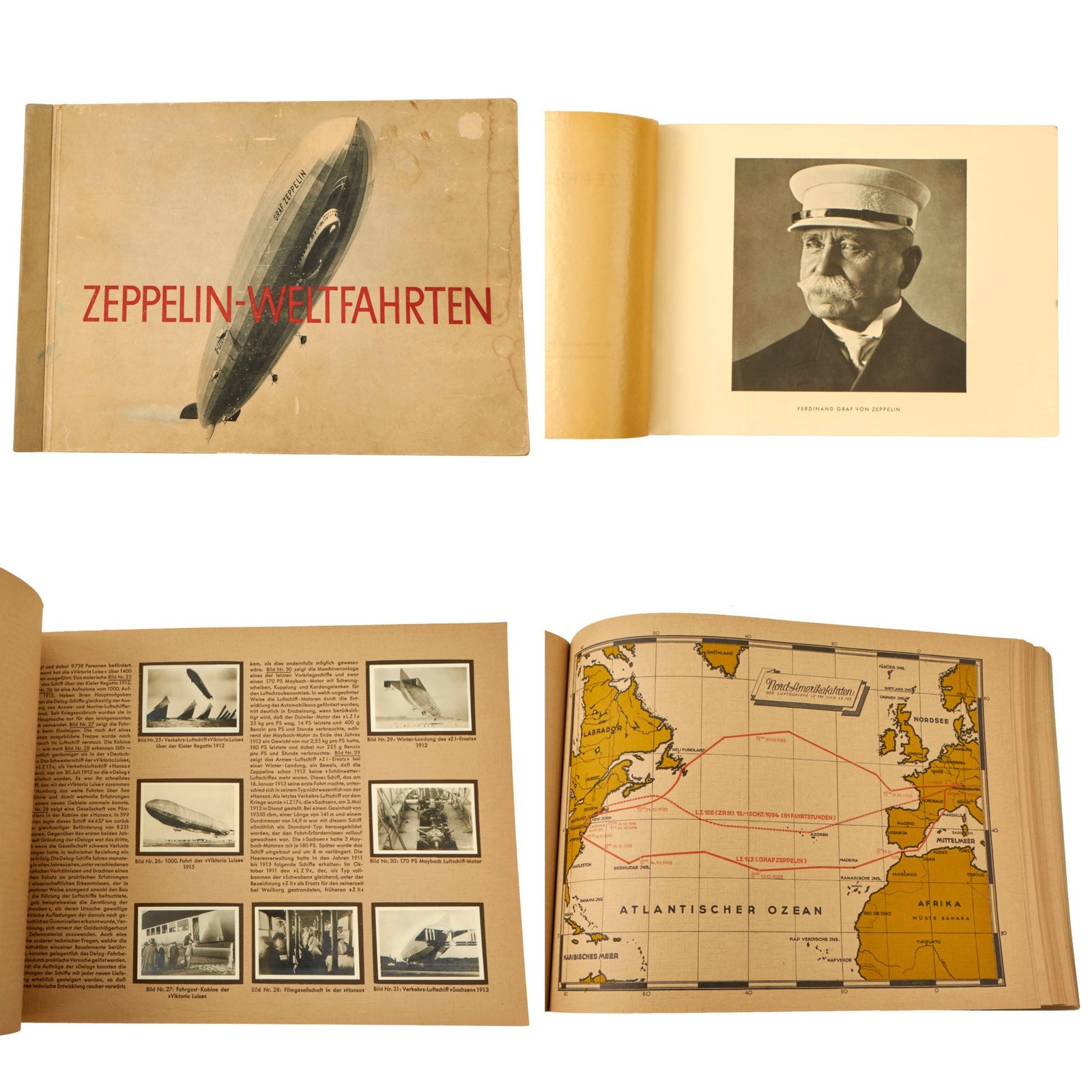 Buy Original German Pre WWII 1932 Edition "Zeppelin-Weltfahrten" Zeppelin World Tour Cigarette Card Album with Pictures | Original Firearms Antique For Sale