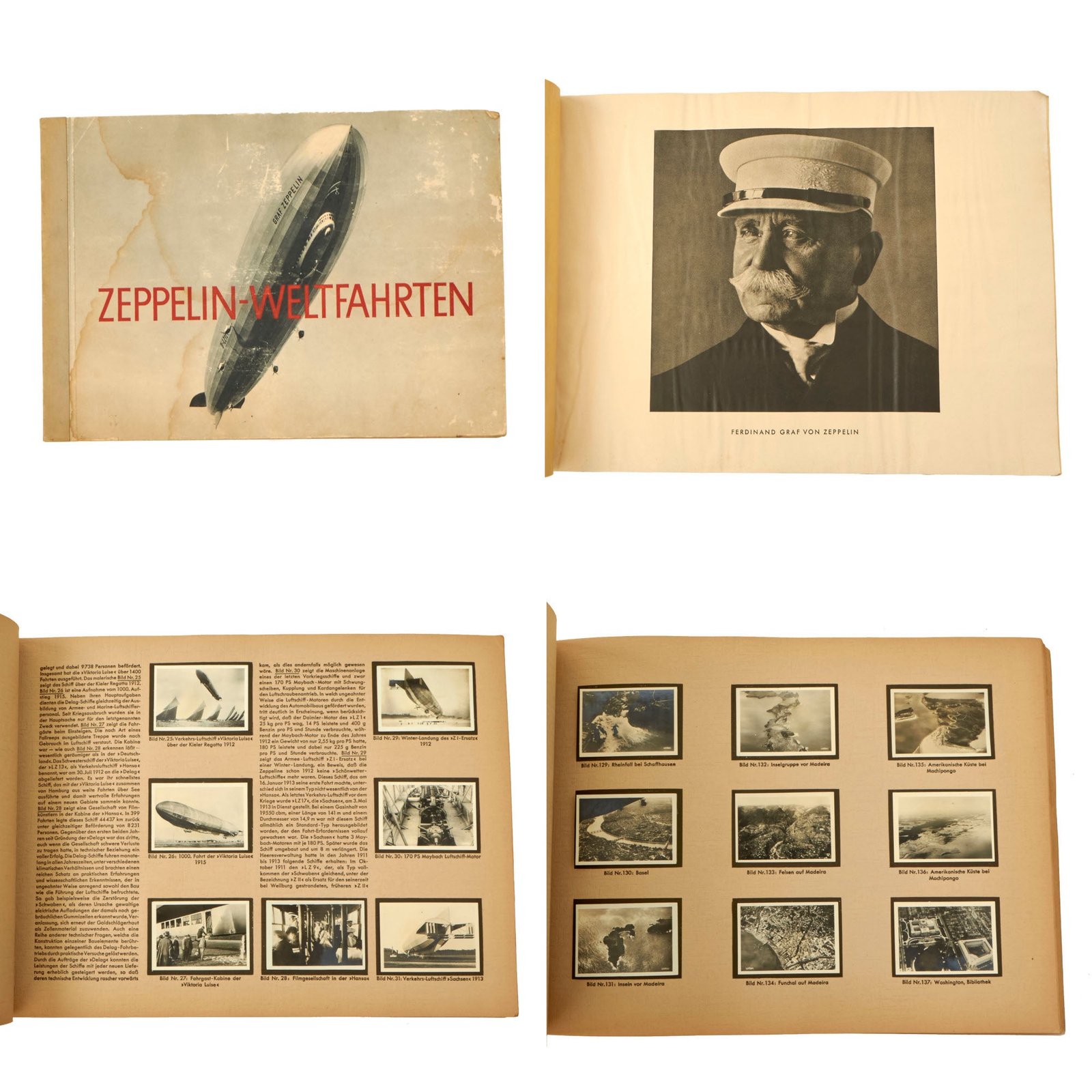 Buy Original German Pre WWII 1932 Edition "Zeppelin-Weltfahrten" Zeppelin World Tour Cigarette Card Album with Pictures | Original Firearms Antique For Sale