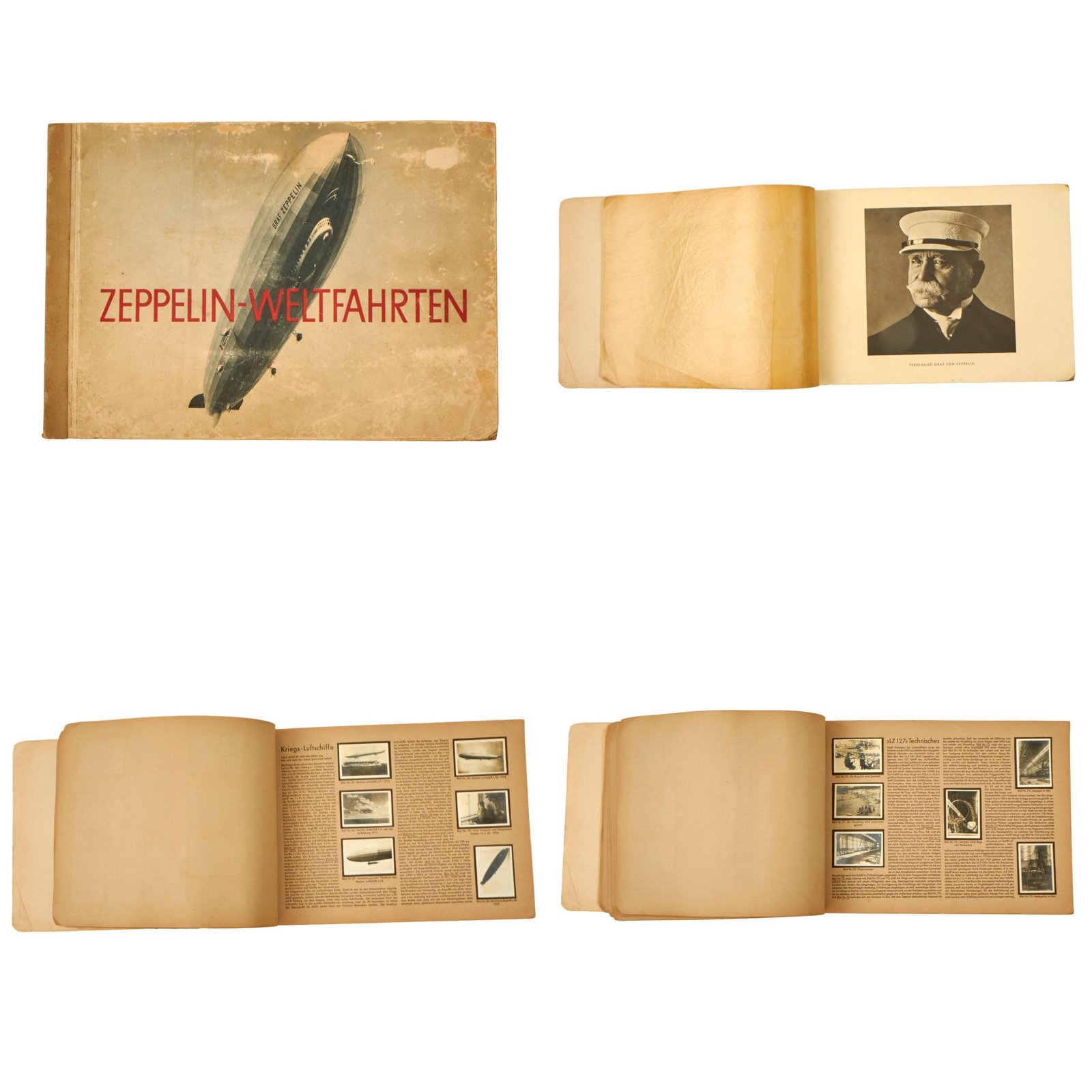 Buy Original German Pre WWII 1932 Edition "Zeppelin-Weltfahrten" Zeppelin World Tour Cigarette Card Album with Pictures | Original Firearms Antique For Sale