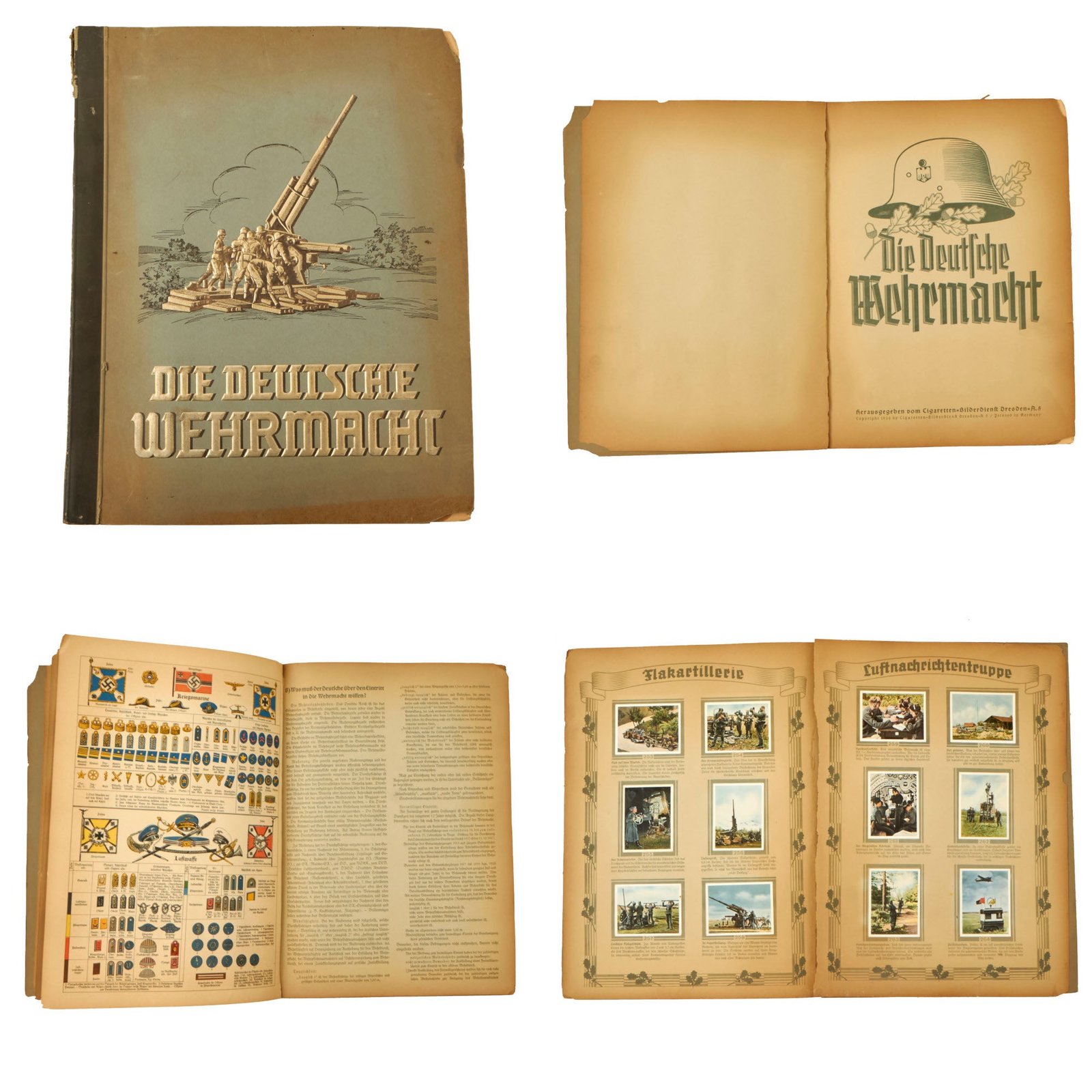 Buy Original German WWII Die Deutsche Wehrmacht 1936 German Cigarette Card Album - Complete with 270 Photos | Original Firearms Antique For Sale