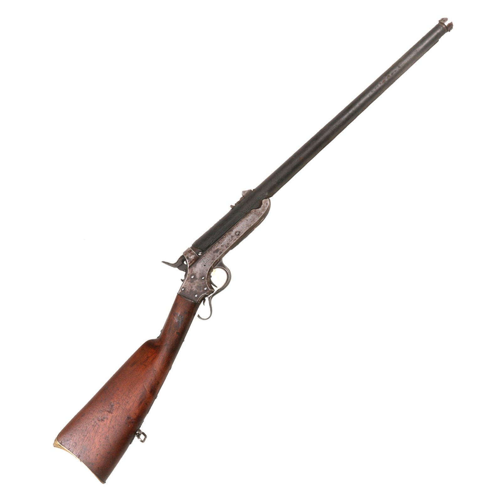 Buy Original U.S. Civil War Sharps & Hankins Model 1862 Sliding Breech Naval Carbine with Leather Cover - Serial 10515 | Original Firearms Antique For Sale