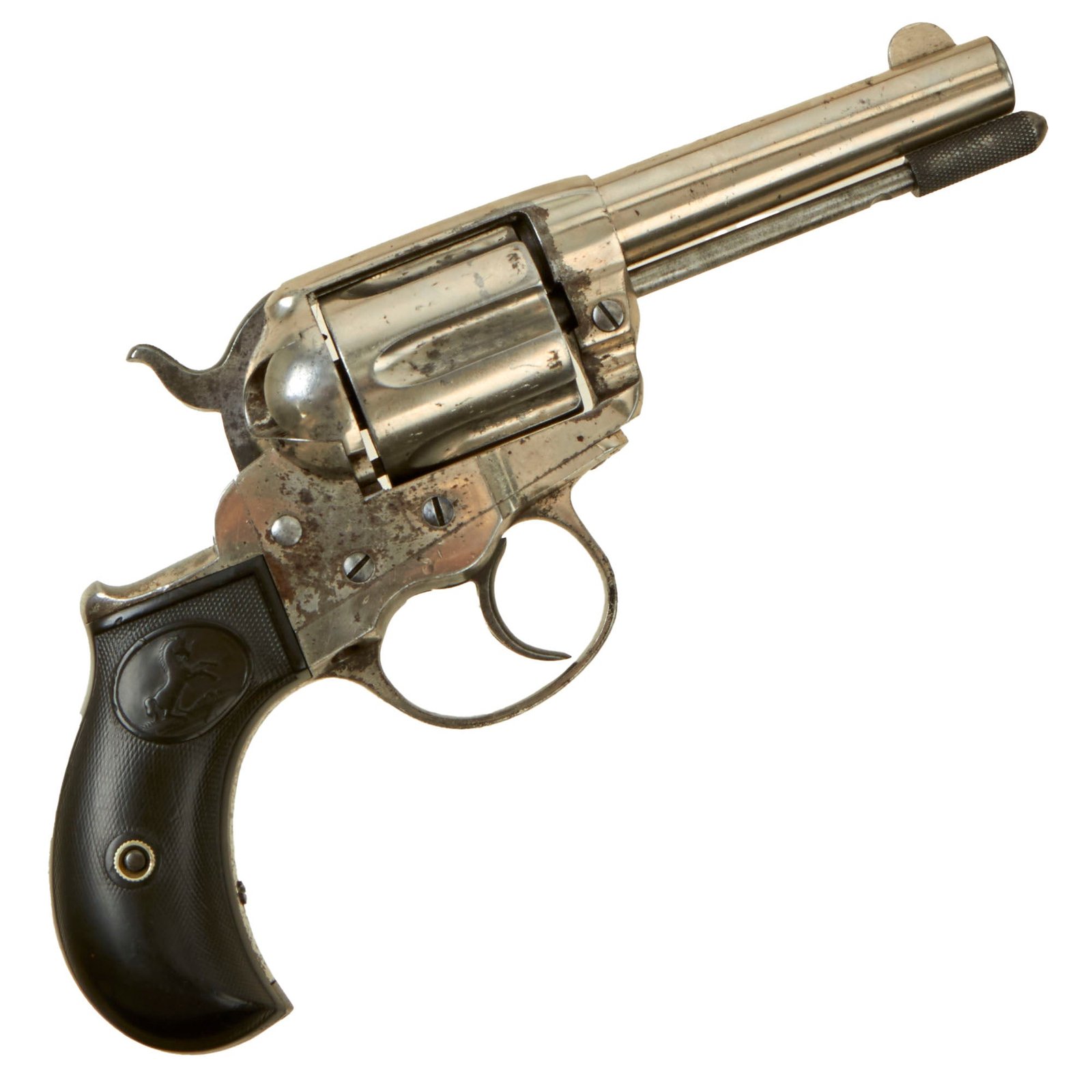 Buy Original U.S. Colt M1877 .38cal Nickel-Plated Lightning Revolver with 3 ½" Barrel made in 1895 - Matching Serial 97197 | Original Firearms Antique For Sale