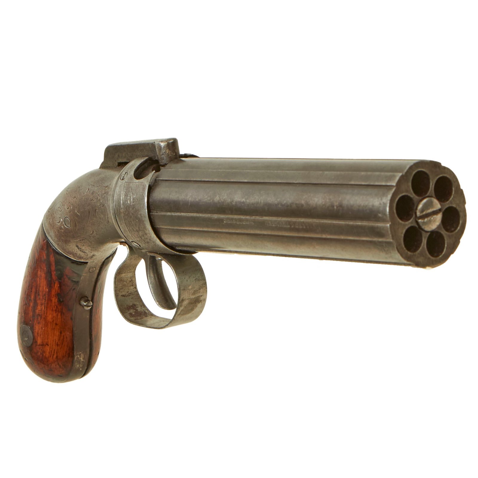 Buy Original U.S. Allen & Thurber of Worcester 1845 Patent Large .36cal Dragoon Percussion Pepperbox Revolver - Serial 57 | Original Firearms Antique For Sale