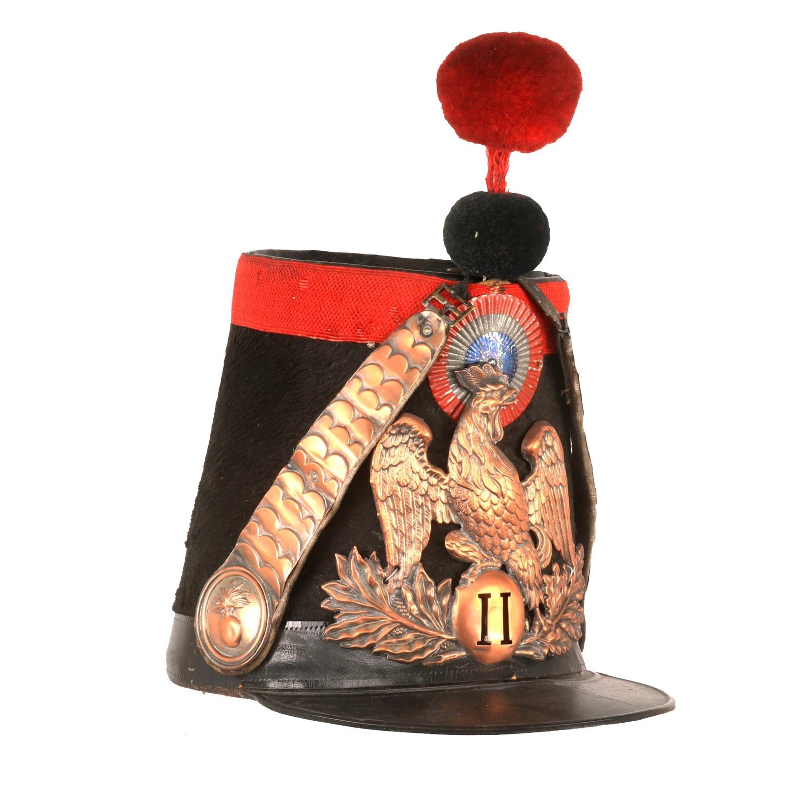Buy Original French 2nd Empire Pattern 1845 II National Guard Officer’s Shako with Chinscales & Pomme | Original Firearms Antique For Sale