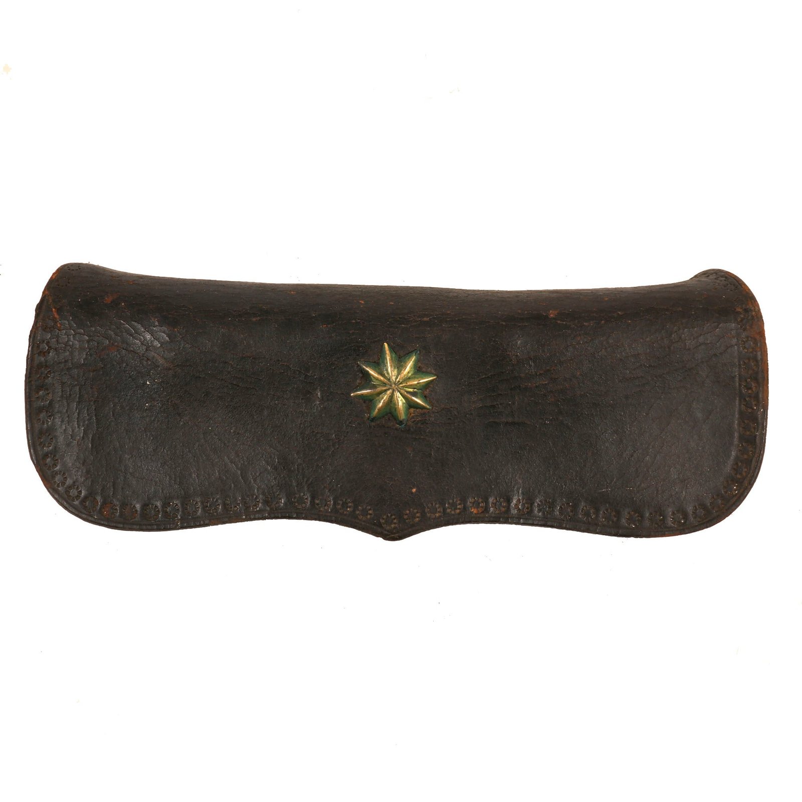 Buy Original U.S. American Revolution / War of 1812 Era American Cartridge Box with Rosette & Tin Insert | Original Firearms Antique For Sale