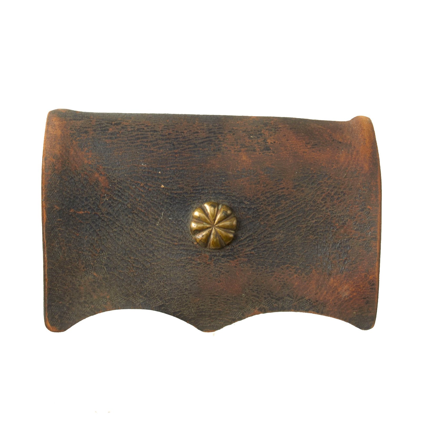 Buy Original U.S. American Revolution / War of 1812 Era American Cartridge Box with Rosette & Wooden Insert - Brass Securing Knob Retained | Original Firearms Antique For Sale