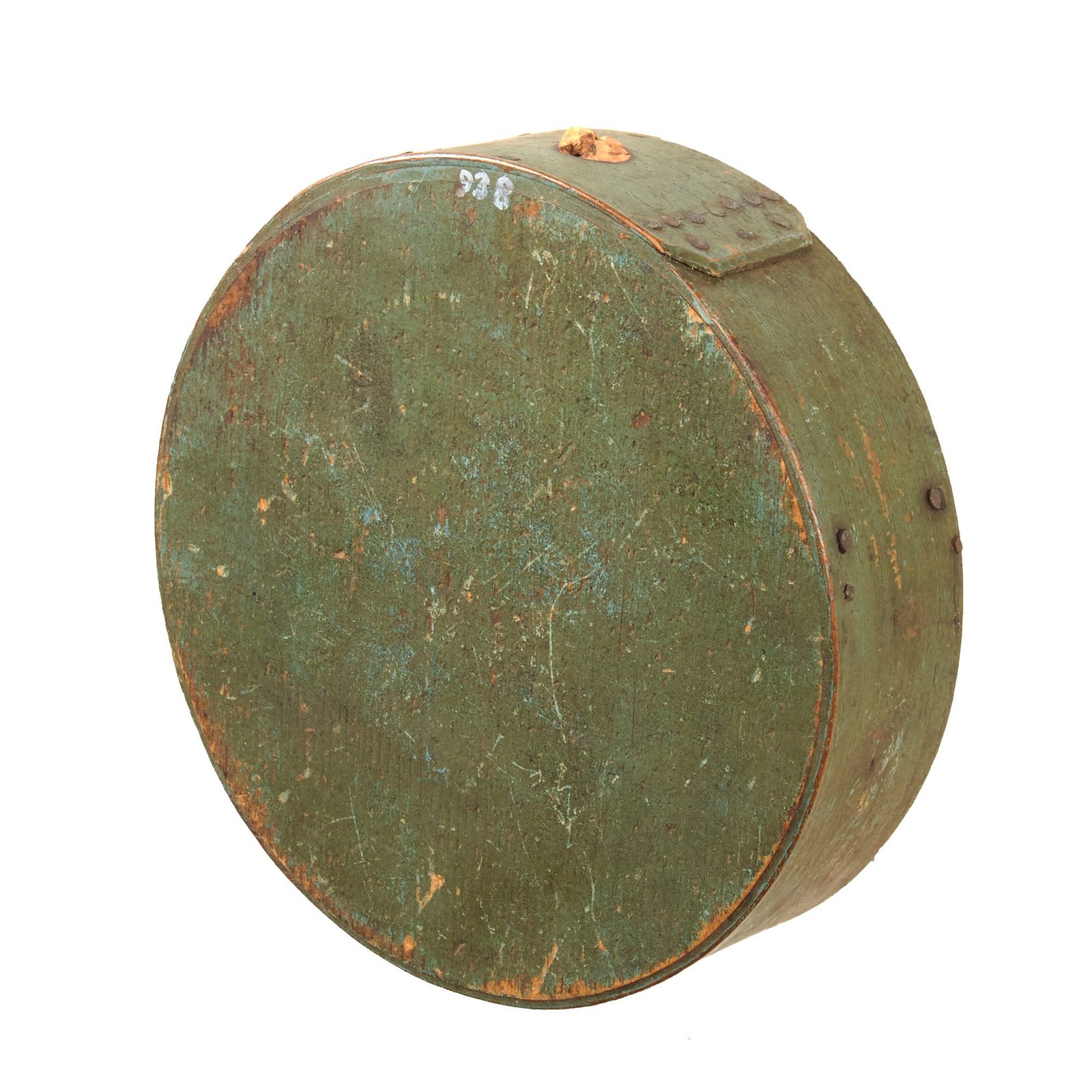 Buy Original U.S. American Revolutionary War Era Cheesebox Canteen with Original Green Paint & Stuck Cork | Original Firearms Antique For Sale