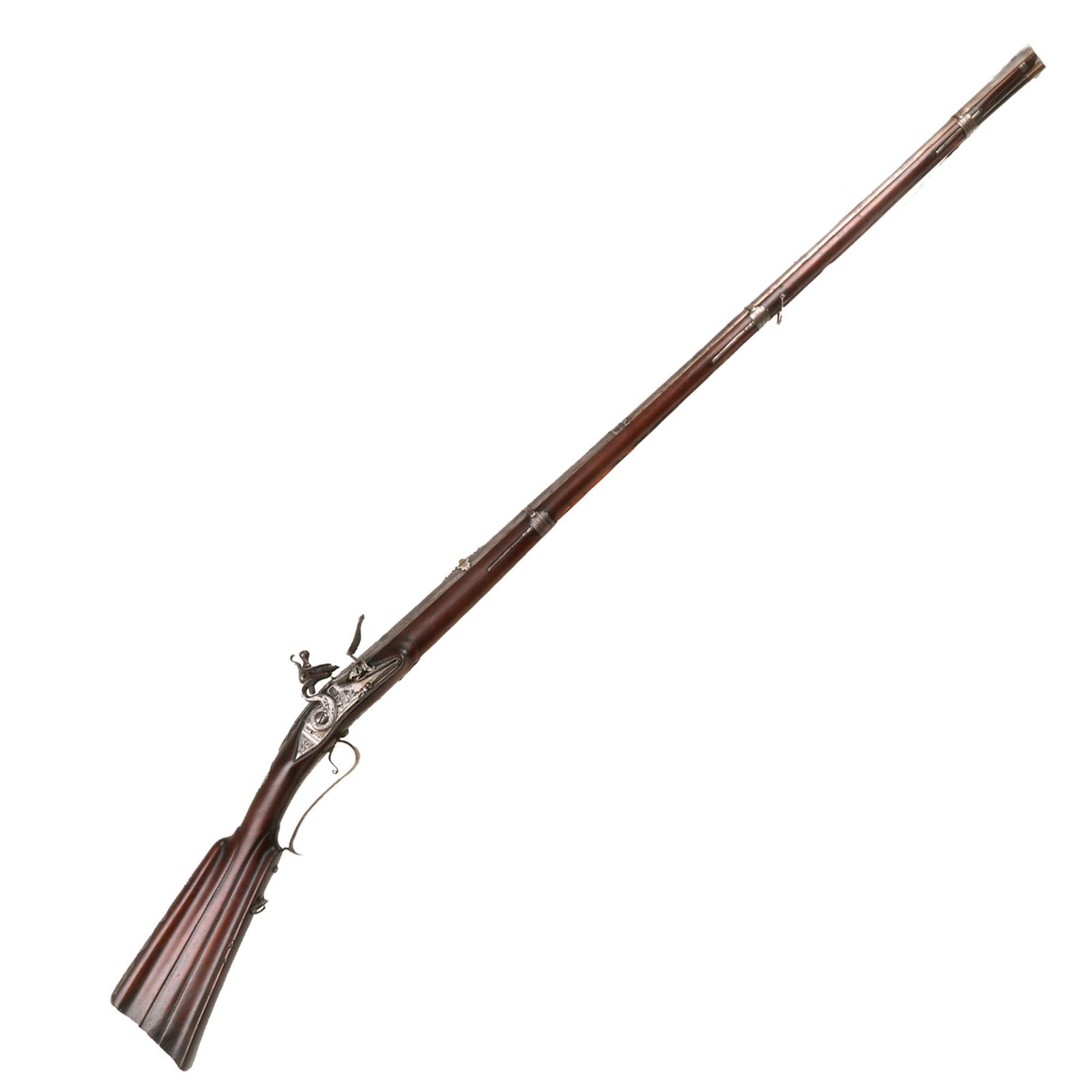 Buy Original 18th Century Spanish Catalan Silver Inlaid Flintlock Fowling Piece by Antonio Rovira of Igualada - Circa 1760 | Original Firearms Antique For Sale