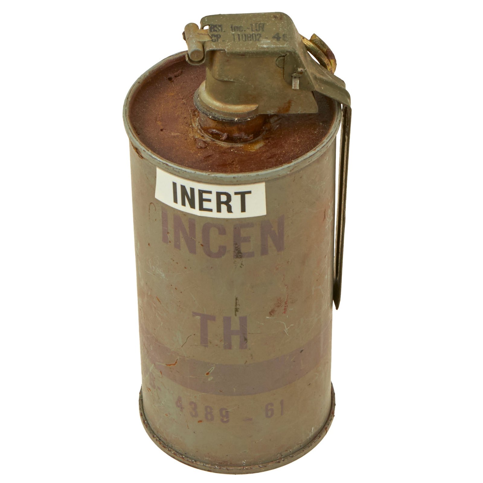 Buy Original U.S. Vietnam War AN-M14 Thermite Incendiary Grenade with M201A1 Fuze - Dated 1953 - Inert | Original Firearms Antique For Sale