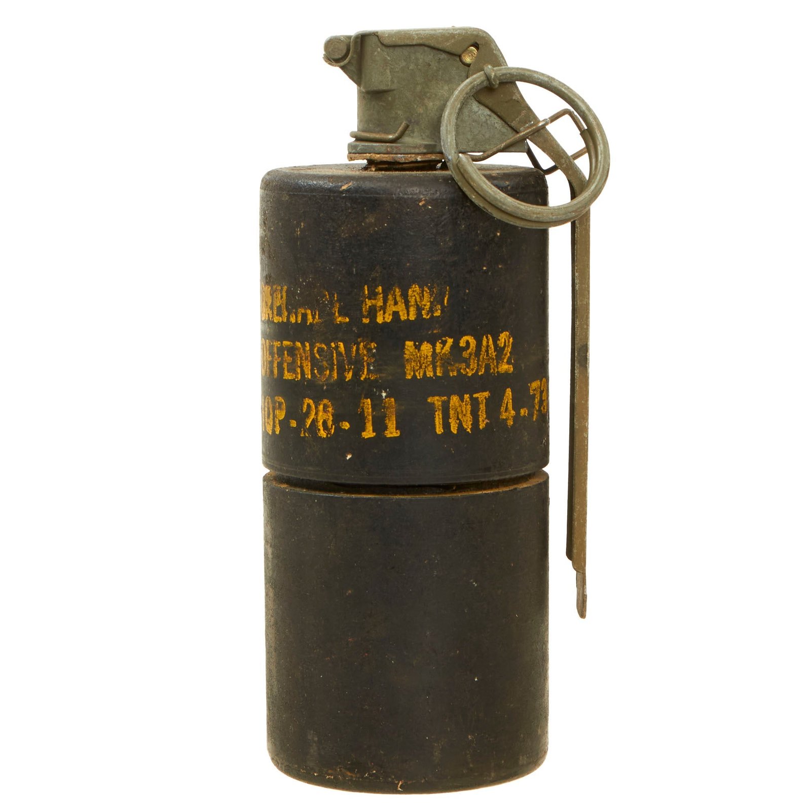 Buy Original U.S. Vietnam War Inert MK3A2 Offensive Hand Grenade with M206A2 Fuze - Dated 1973 | Original Firearms Antique For Sale