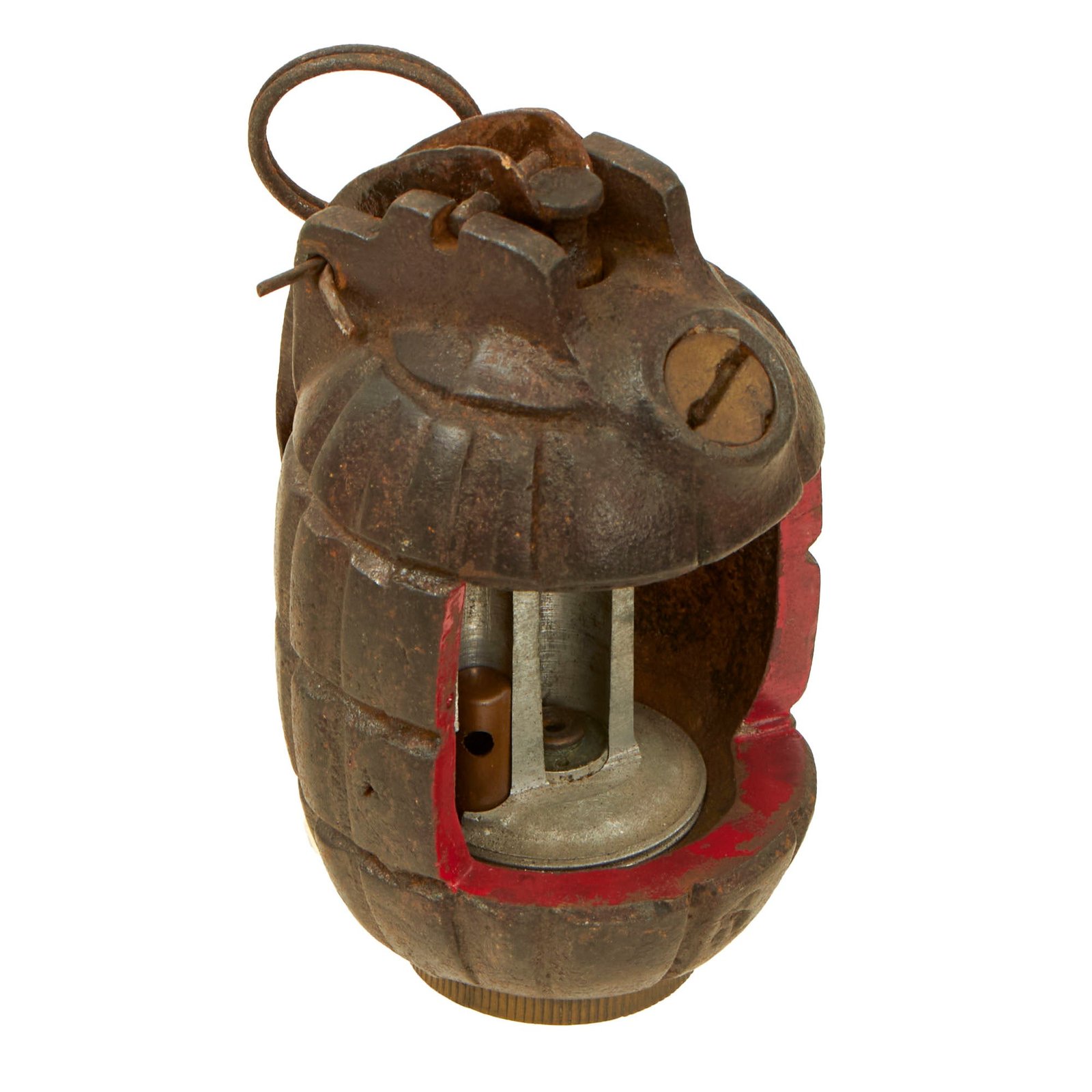 Buy Original British WWI No. 5 Mk. 1 Training Cutaway Mills Bomb by Falkirk Iron Co. - Dated December 1916 | Original Firearms Antique For Sale