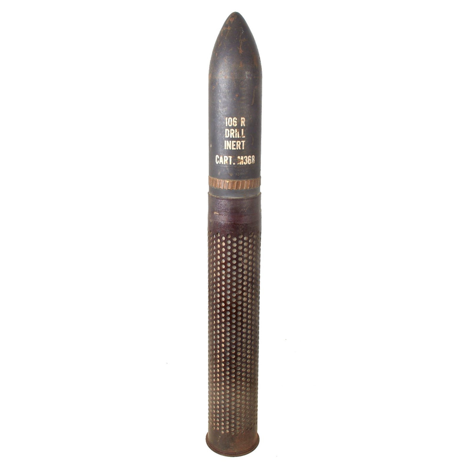 Buy Original Early Cold War U.S. 106mm M40 Recoilless Rifle Inert HEP-T Round with T75 Casing - Both Dated 1956 | Original Firearms Antique For Sale