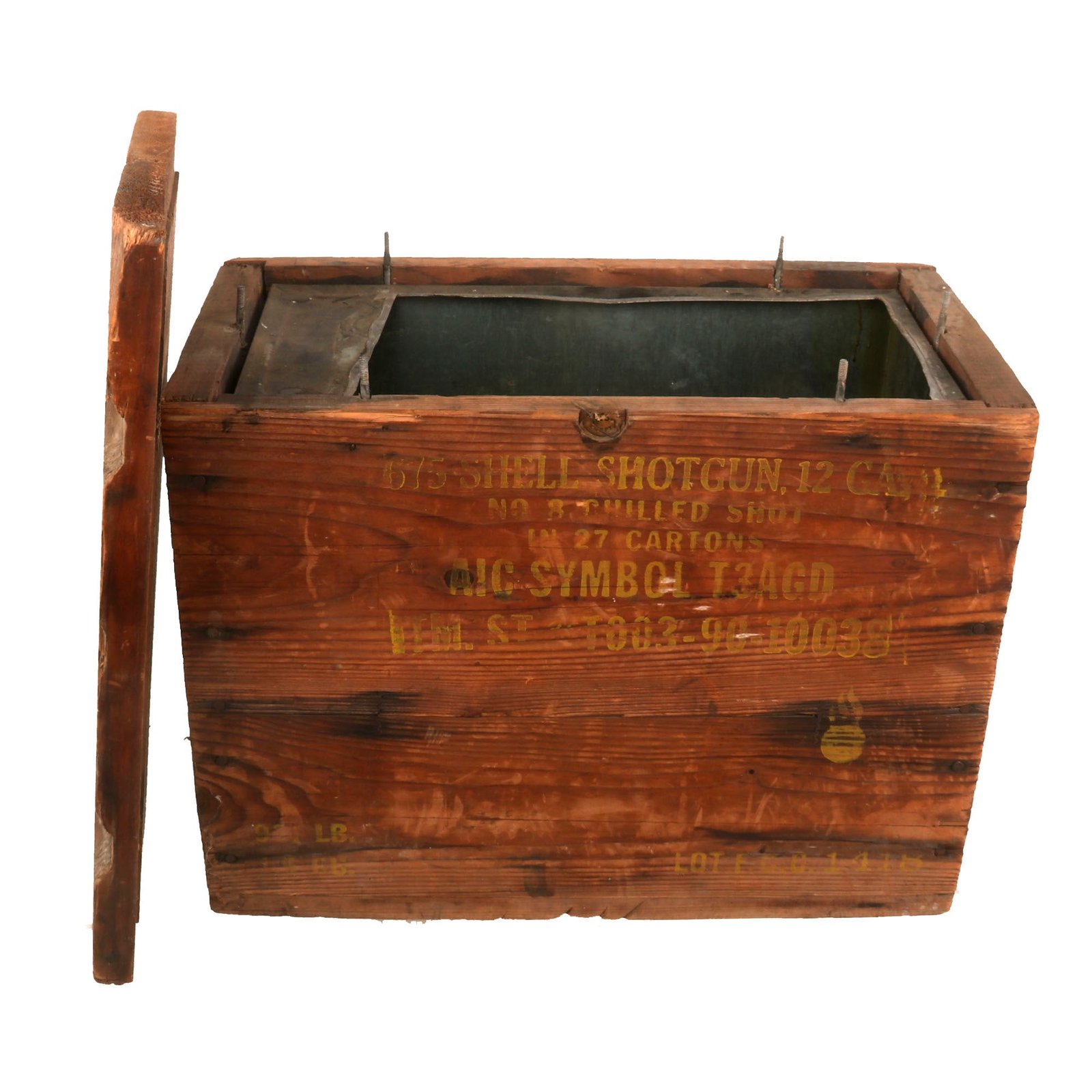 Buy Original WWII U.S. Army Wooden Shotgun T3AGD 12 Gauge No.08 Chilled Shot M1917 Ammunition Crate | Original Firearms Antique For Sale
