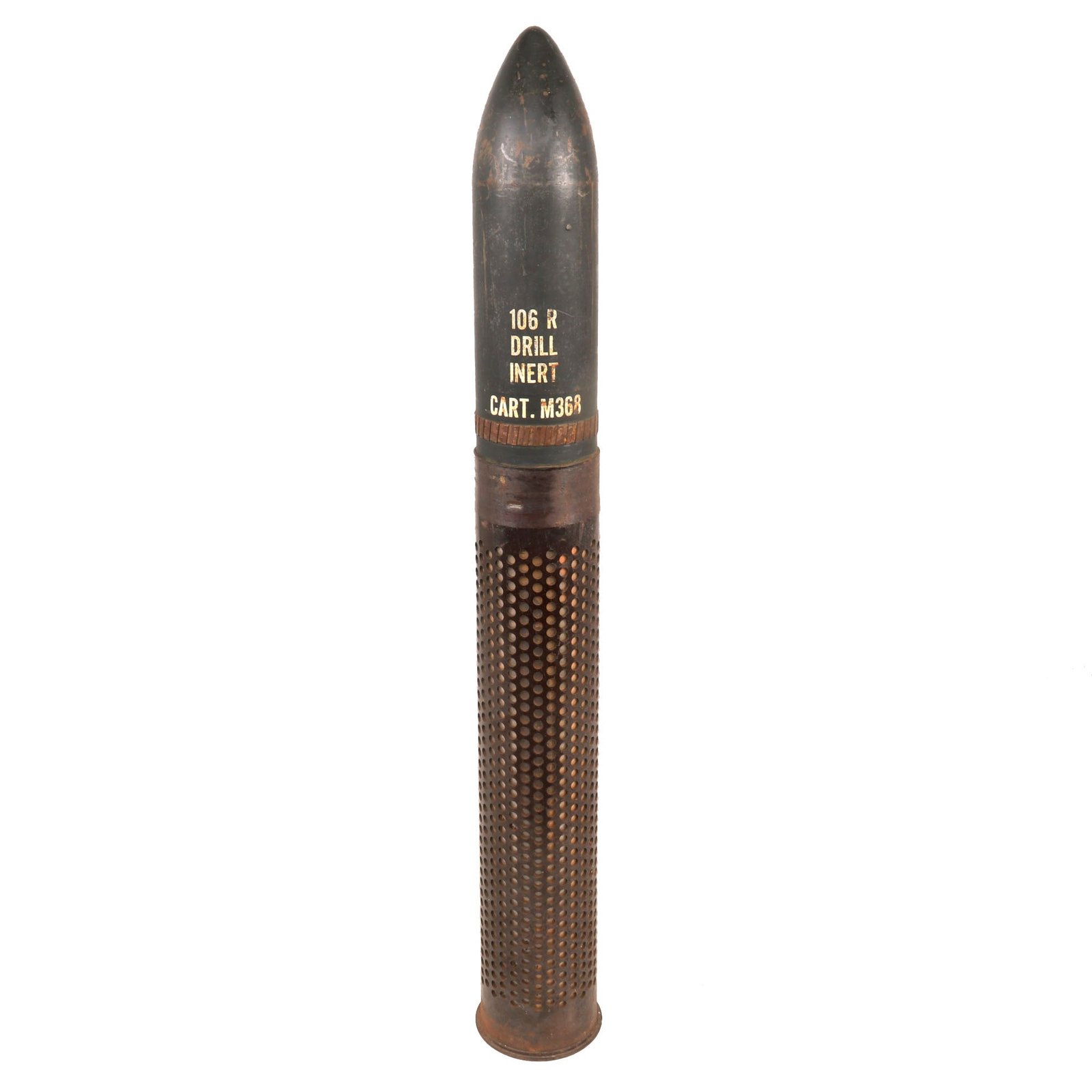 Buy Original Early Cold War U.S. 106mm M40 Recoilless Rifle Inert HEP-T Round with T75 Casing - Both Dated 1956 | Original Firearms Antique For Sale