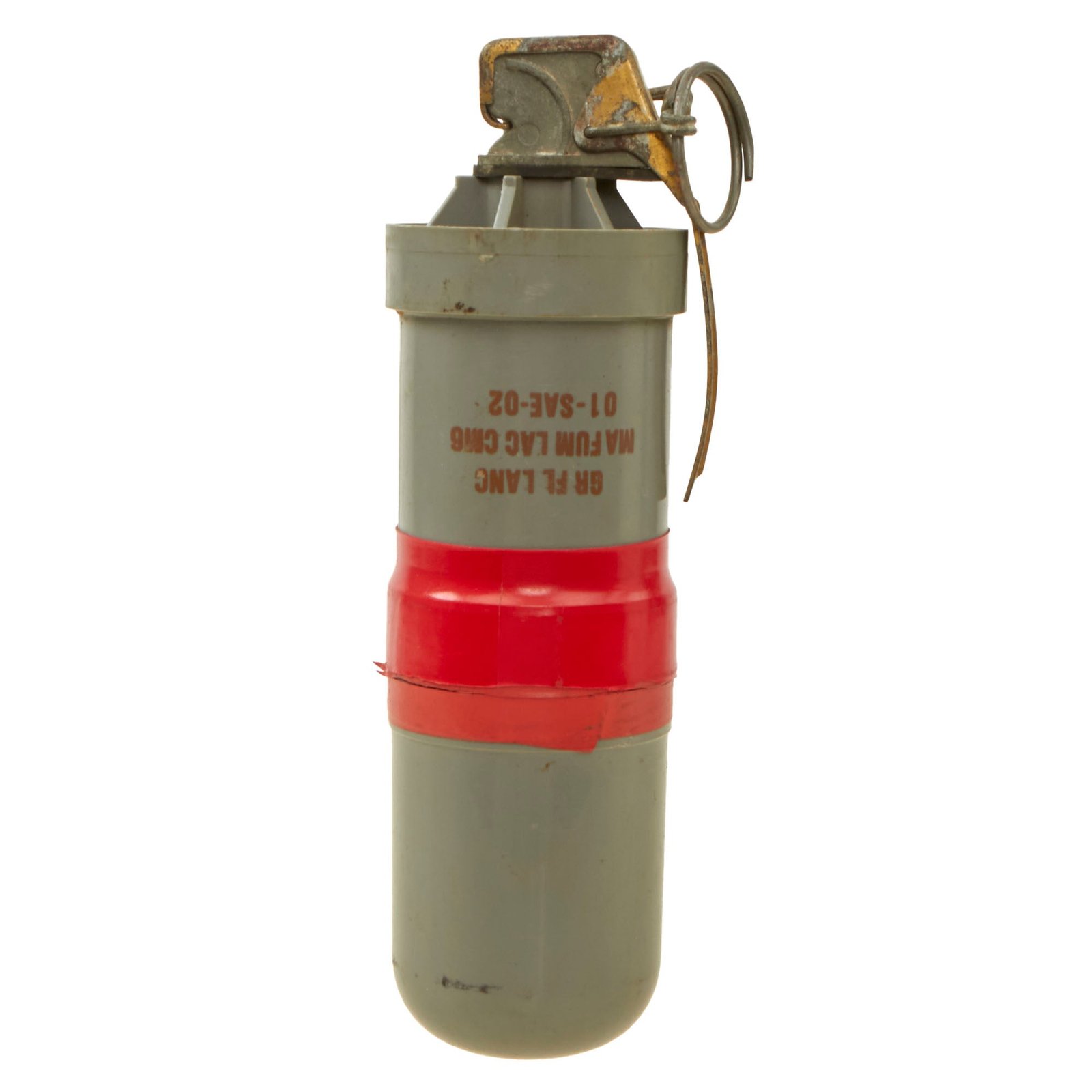 Buy Original French Cold War Era CM6 Chemical Tear Gas Grenade with Fuze - SAE 760 - Inert | Original Firearms Antique For Sale