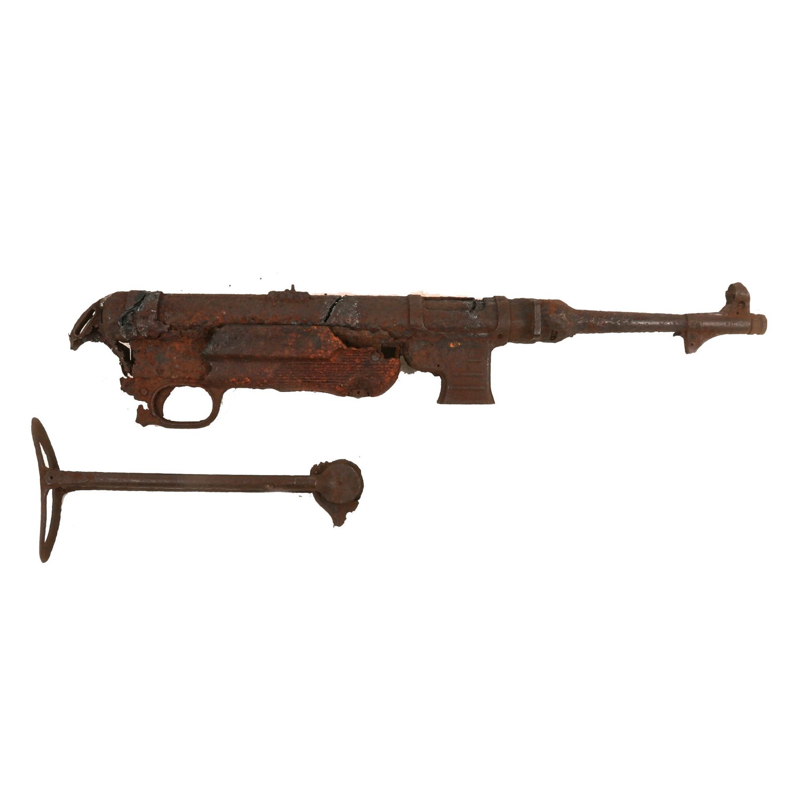Buy Original German WWII Battlefield "Dug Up" Relic MP 40 Inert Display Submachine Gun - Maschinenpistole 40 | Original Firearms Antique For Sale