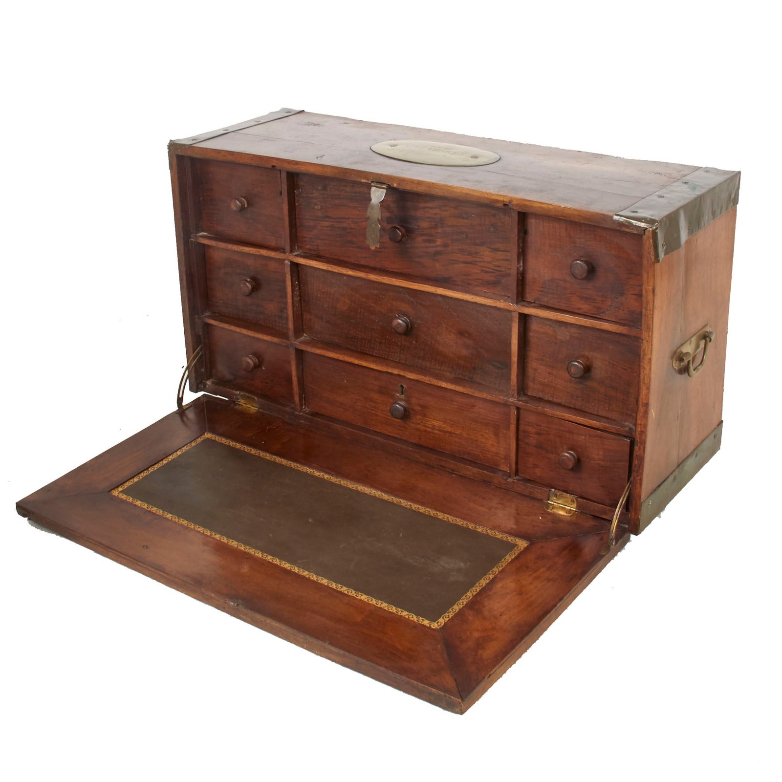 Buy Original Mexican-American War Era Mexican Mid-19th Century Unit-Marked Officer’s Folding Field Desk - 9o De Cazadores 3a Compãnia | Original Firearms Antique For Sale