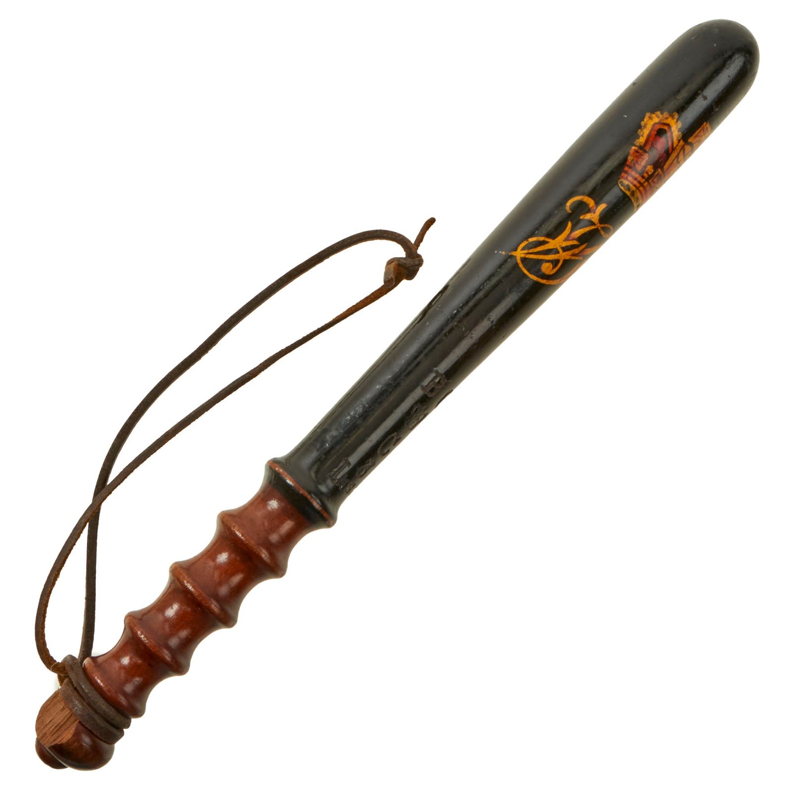 Buy Original British Victorian Painted Mounted Bobby Police Truncheon with V.R. Proof & Inspector Stamps - Circa 1880 | Original Firearms Antique For Sale