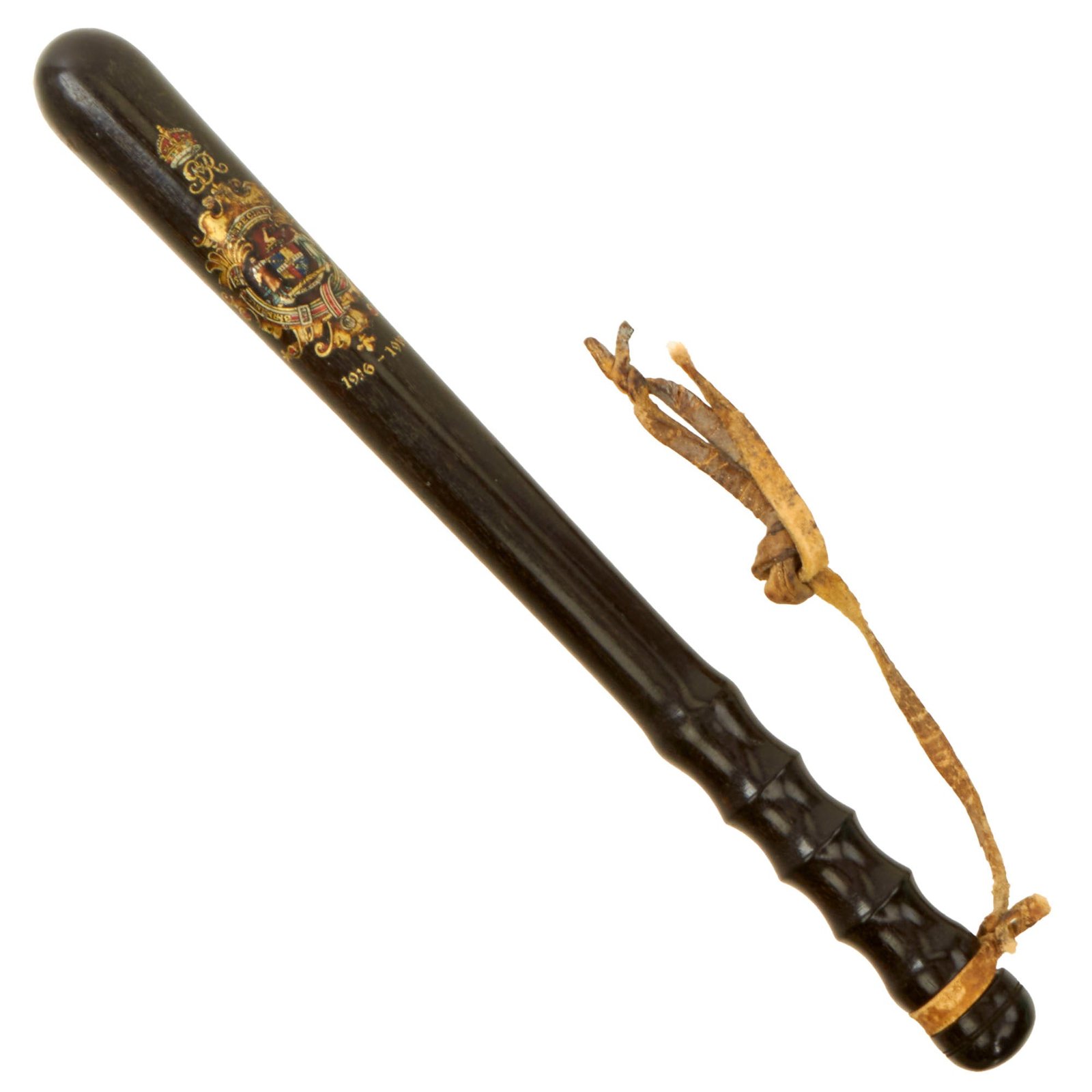 Original British 1918–1919 Police Strikes Era Painted “Special Constable” Bobby Police Truncheon with Strap - Dated 1916-1919