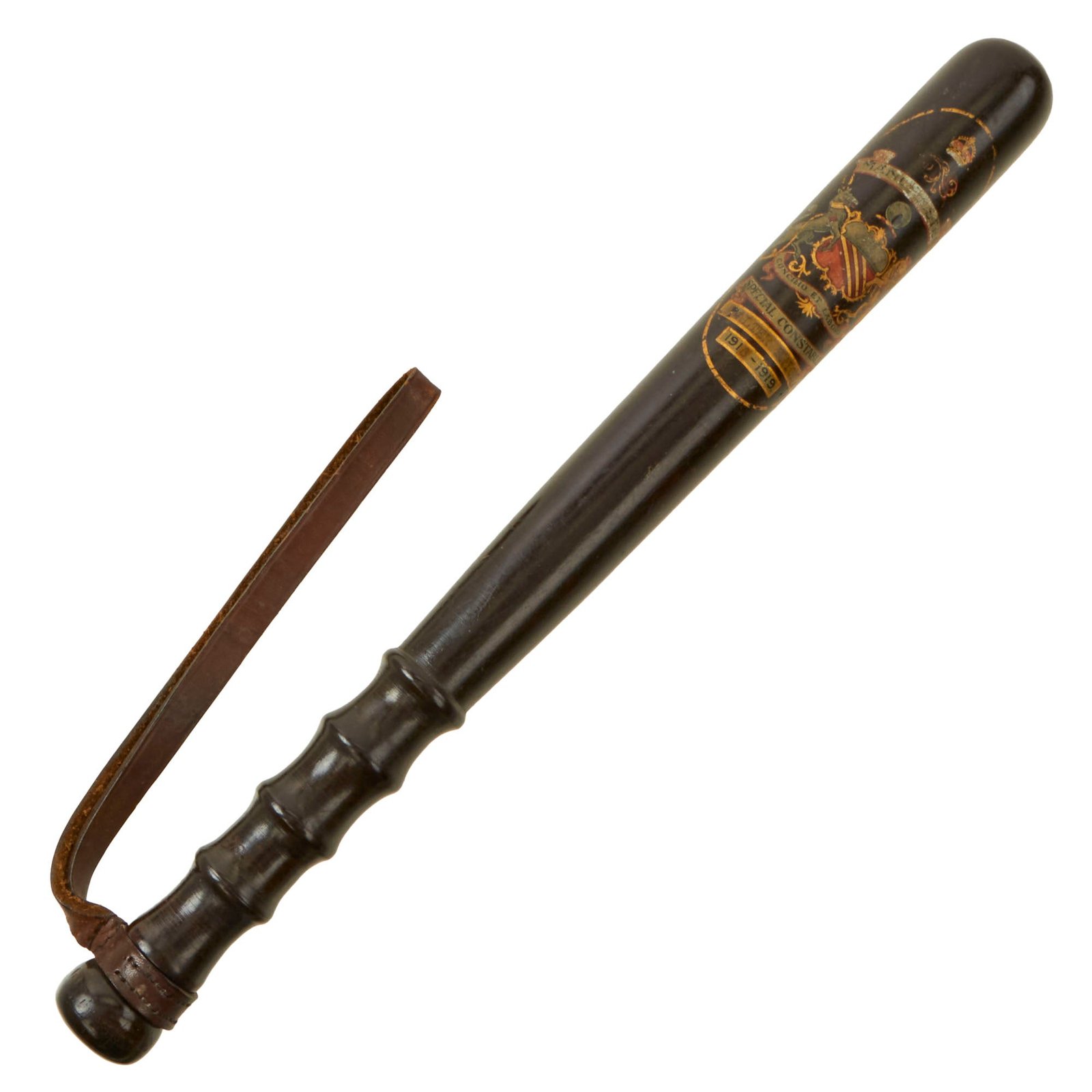 Buy Original British 1918–1919 Police Strikes Era Named Manchester Special Constable Bobby Police Truncheon - Walter Enion 1916-1919 | Original Firearms Antique For Sale