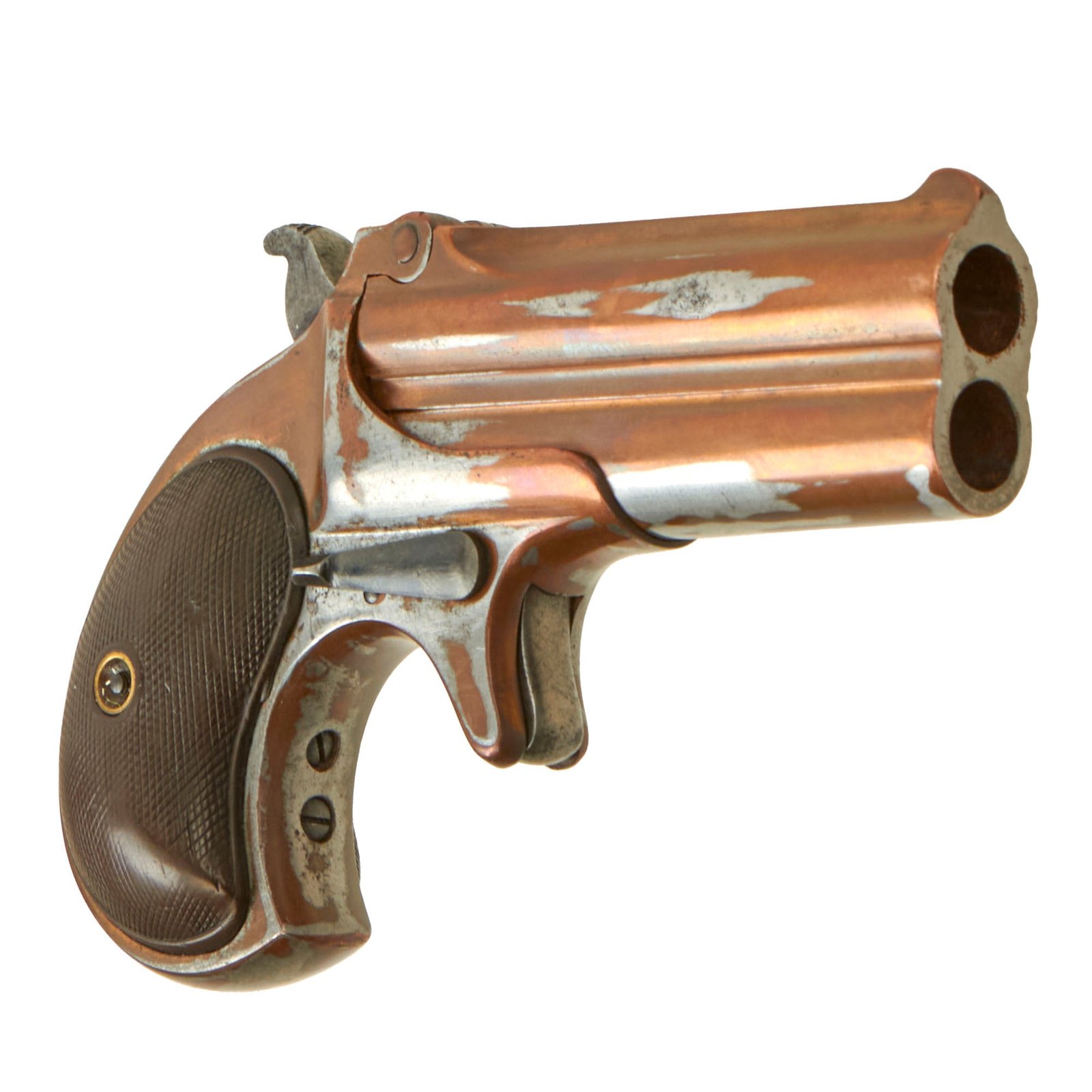 Buy Original U.S. Remington Model 95 Copper Plated .41 Rimfire Over & Under Pocket Pistol Serial 97 - circa 1889 | Original Firearms Antique For Sale