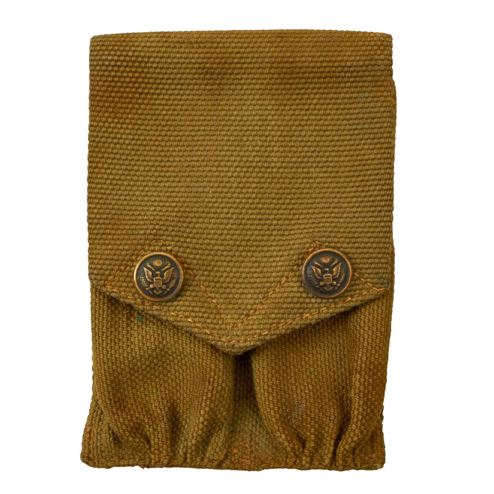 Buy Original U.S. WWI Era Pea Green Eagle Snap M1911 Magazine Pouch by Mills | Original Firearms Antique For Sale