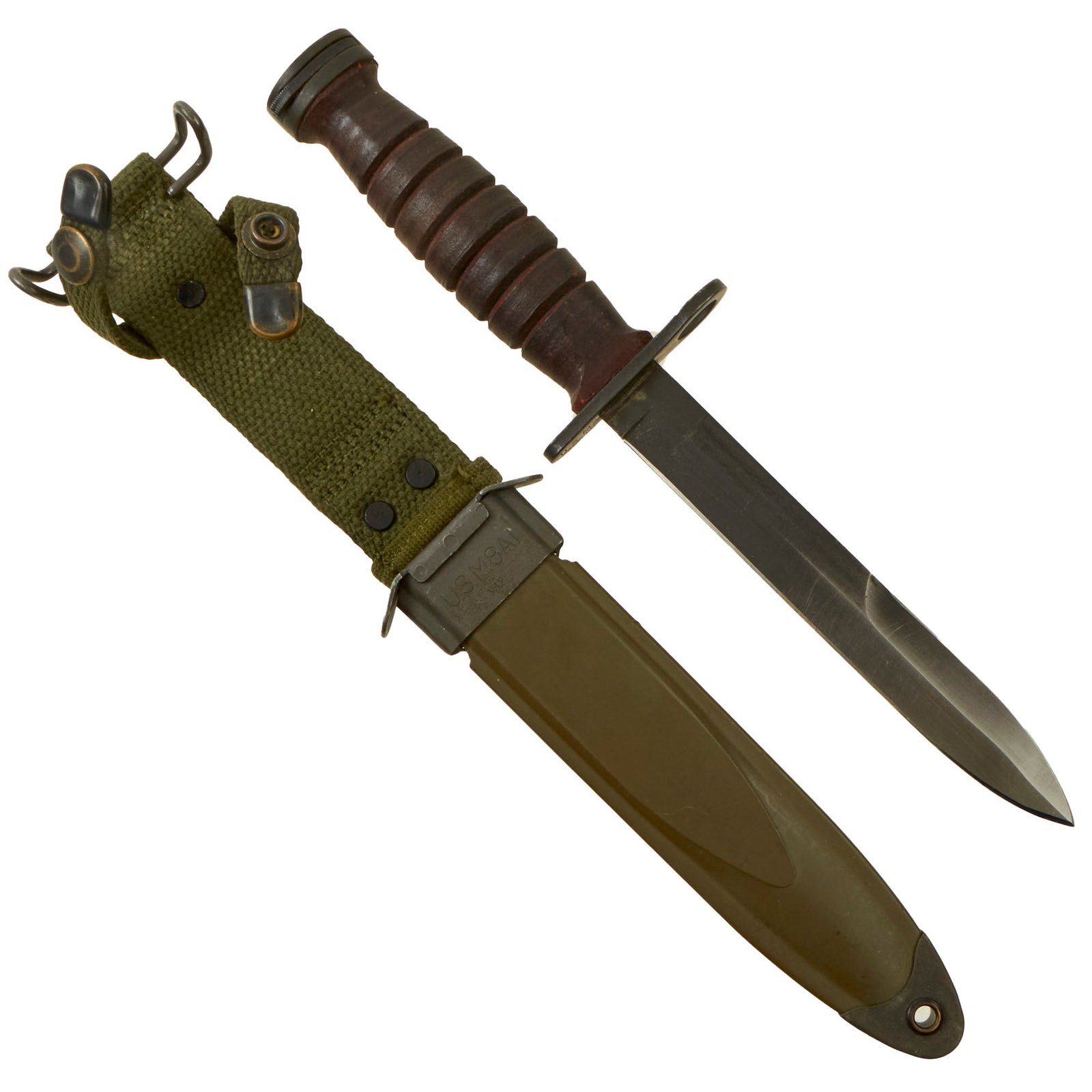 Buy Original U.S. WWII M4 Bayonet by Camillus for the M1 Carbine with M8A1 Scabbard | Original Firearms Antique For Sale