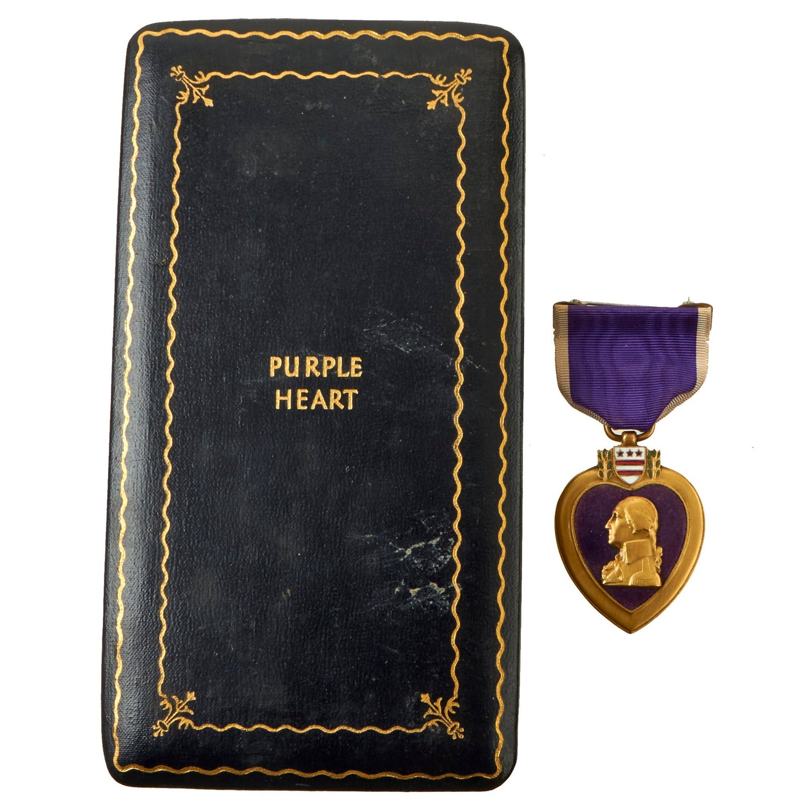 Buy Original U.S. WWI 28th Division Purple Heart Medal with Presentation Case & Research Paperwork - Extremely Low Number - Charles Austin Dille | Original Firearms Antique For Sale