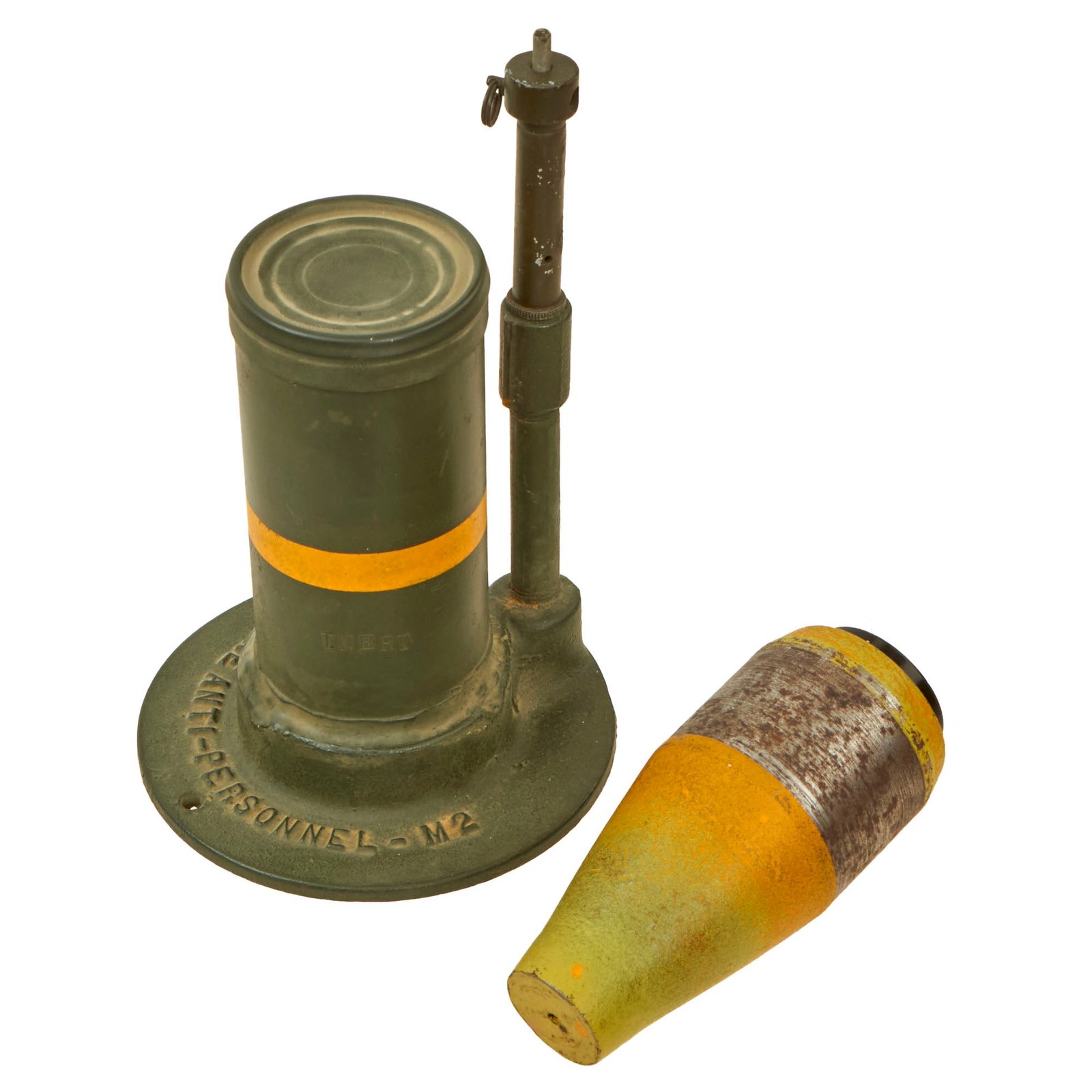 Buy Original U.S. WWII Rare Inert M2 AP Anti-Personnel Mine with Projectile and Cap | Original Firearms Antique For Sale
