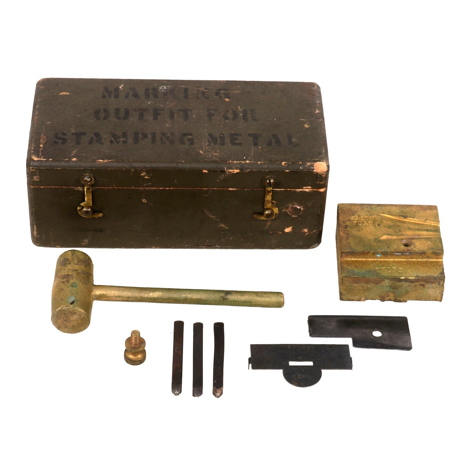 Buy Original U.S. WWI “Marking Outfit For Stamping Metal” M1910 Dog Tag Stamping Kit - Complete & Excellent | Original Firearms Antique For Sale