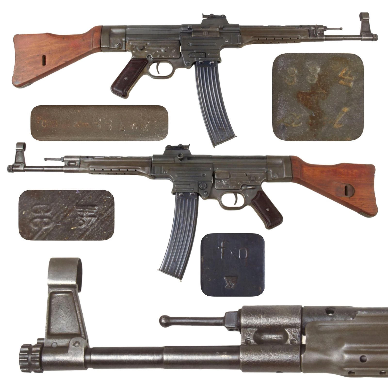 Buy Original German WWII MP44 STG 44 Sturmgewehr Display Machine Gun with Live Barrel, Laminated Stock, and MP43 Magazine | Original Firearms Antique For Sale