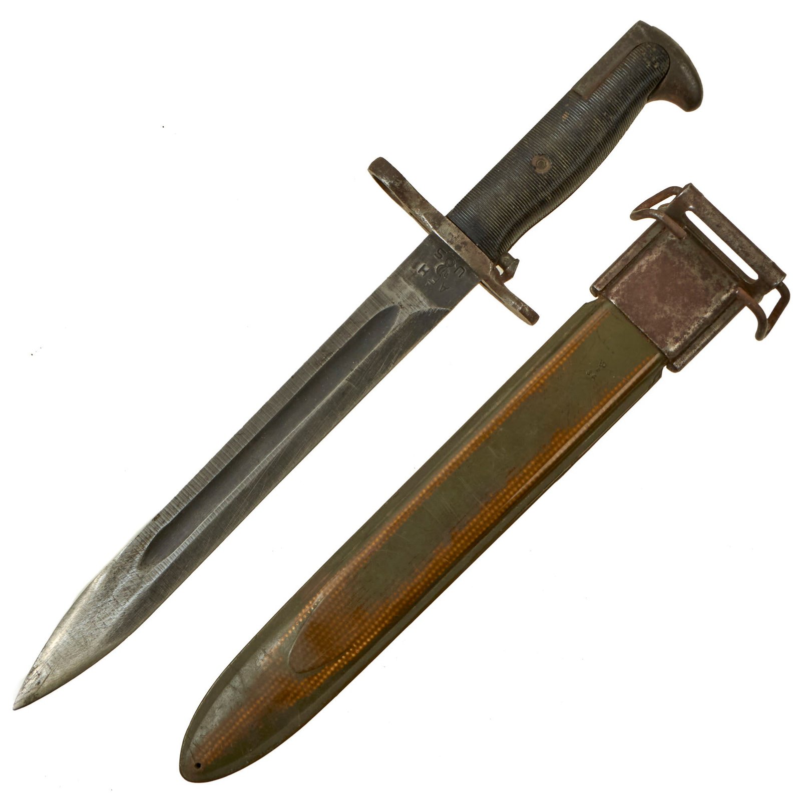 Buy Original U.S. WWII M1 Garand 10 inch Bayonet by American Fork & Hoe with M7 Scabbard | Original Firearms Antique For Sale
