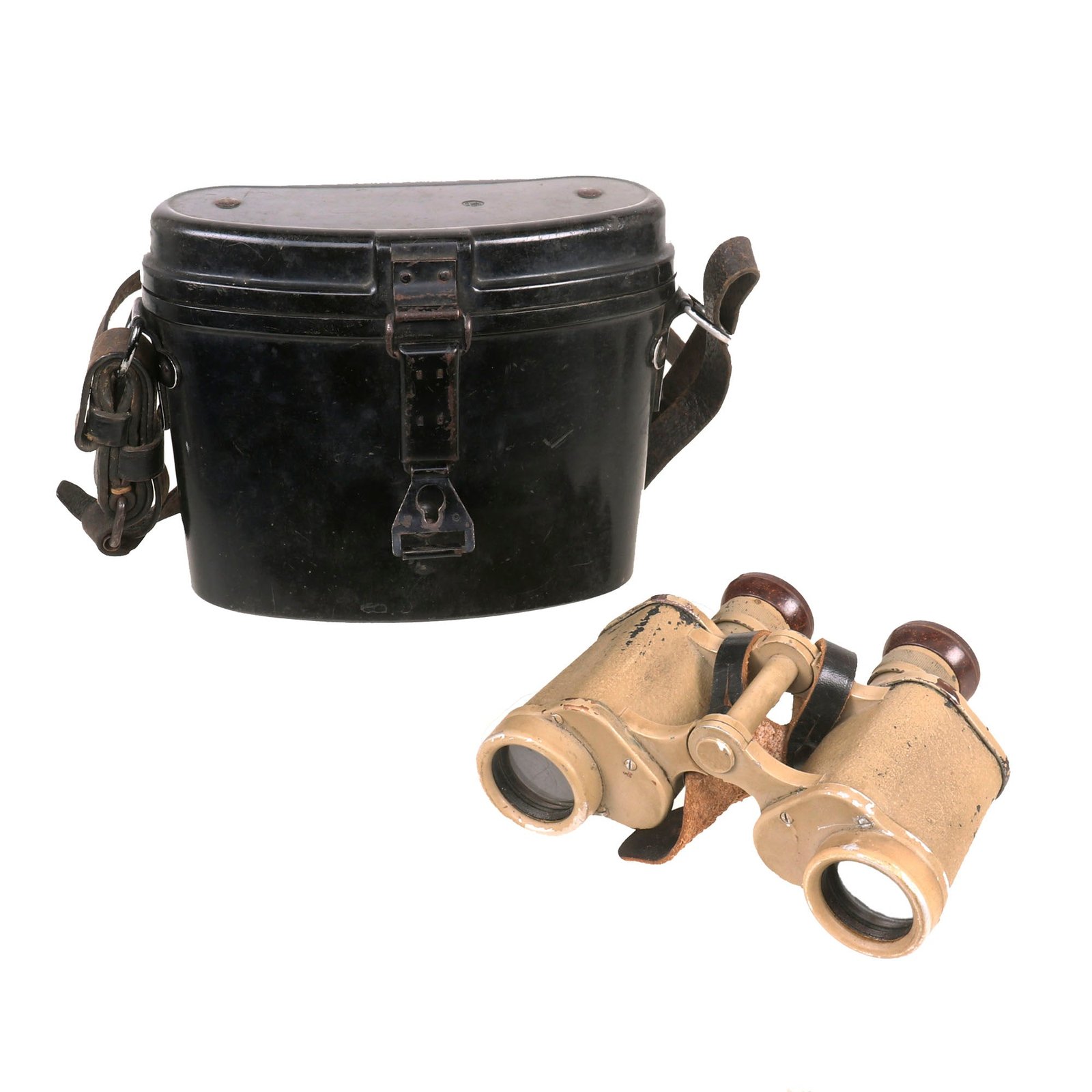 Buy Original German WWII 6x30 Dienstglas Binoculars in “Ordnance Tan” by Swarovski with Bakelite Case - Dated 1943 | Original Firearms Antique For Sale