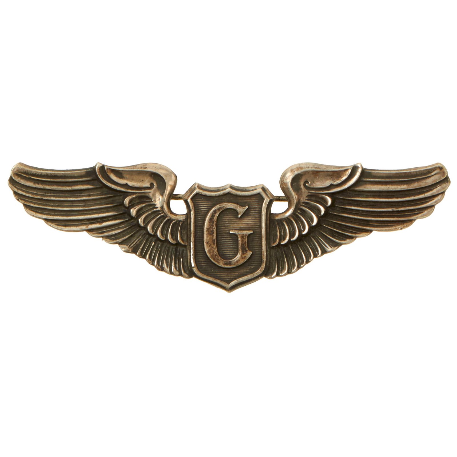 Buy Original U.S. WWII Sterling Silver Glider Pilot Wings - Pinback | Original Firearms Antique For Sale