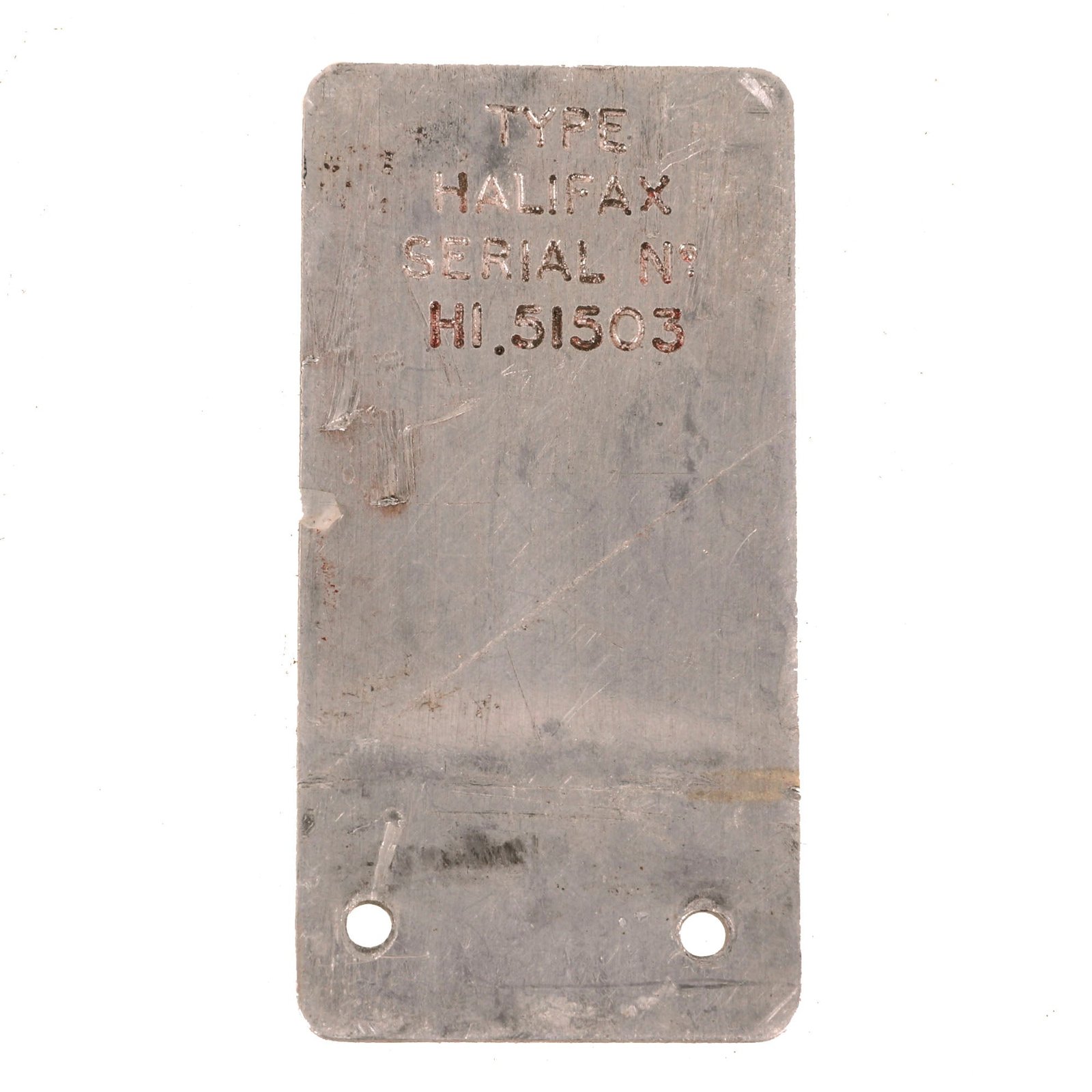 Buy Original British WWII RAF Handley Page Halifax Heavy Bomber Data Plate - HI.51503 | Original Firearms Antique For Sale