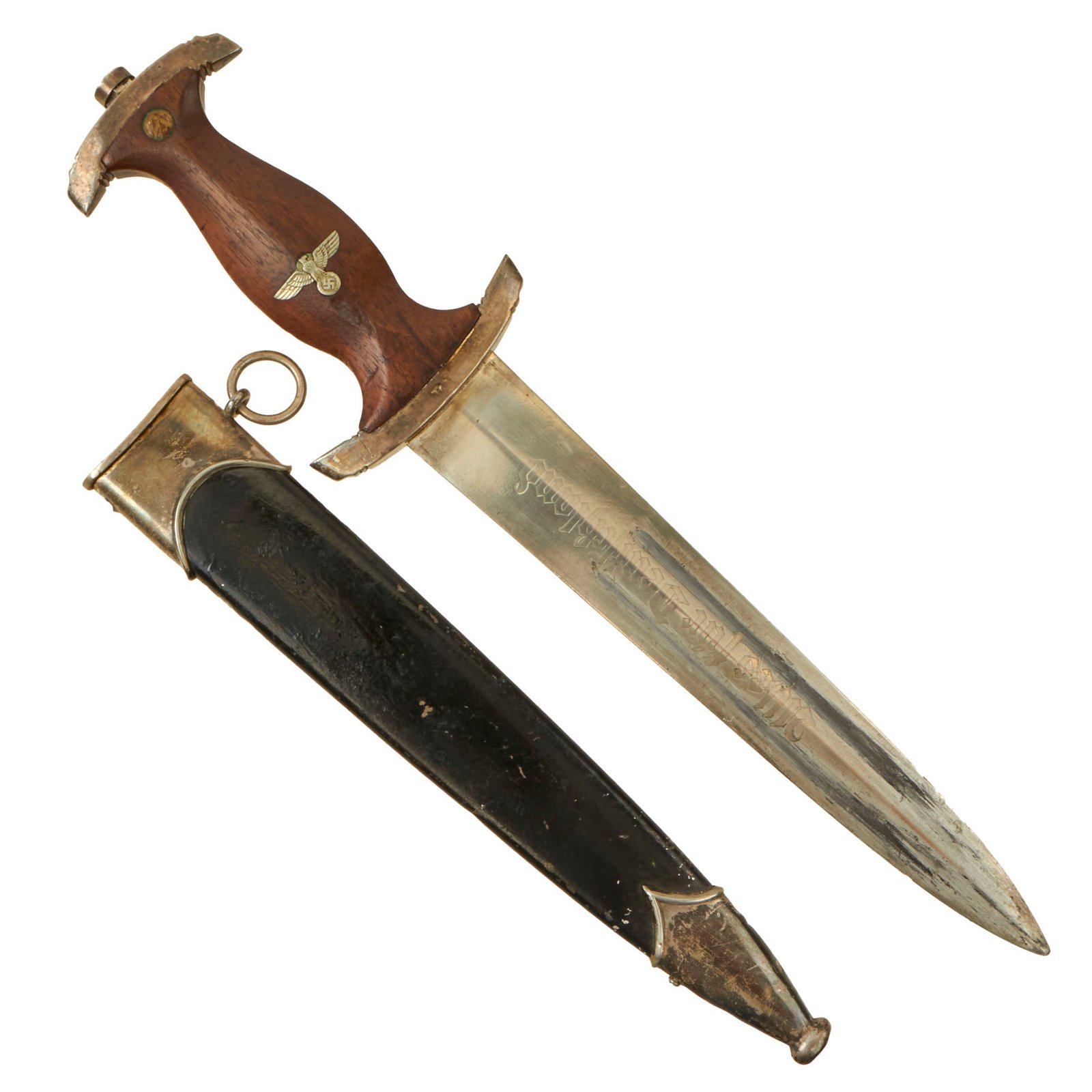 Buy Original German Early WWII NSKK Dagger by Rare Maker Wilhelm Kober with Repainted Scabbard | Original Firearms Antique For Sale