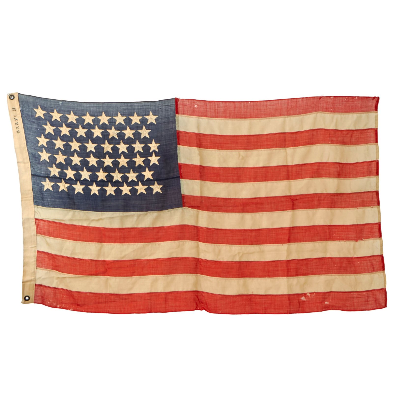 Buy Original U.S. Pre-WWI 1907-1912 46 Star Multi-Piece Cloth National Flag by Horstmann of Philadelphia - 3 x 5 Feet | Original Firearms Antique For Sale