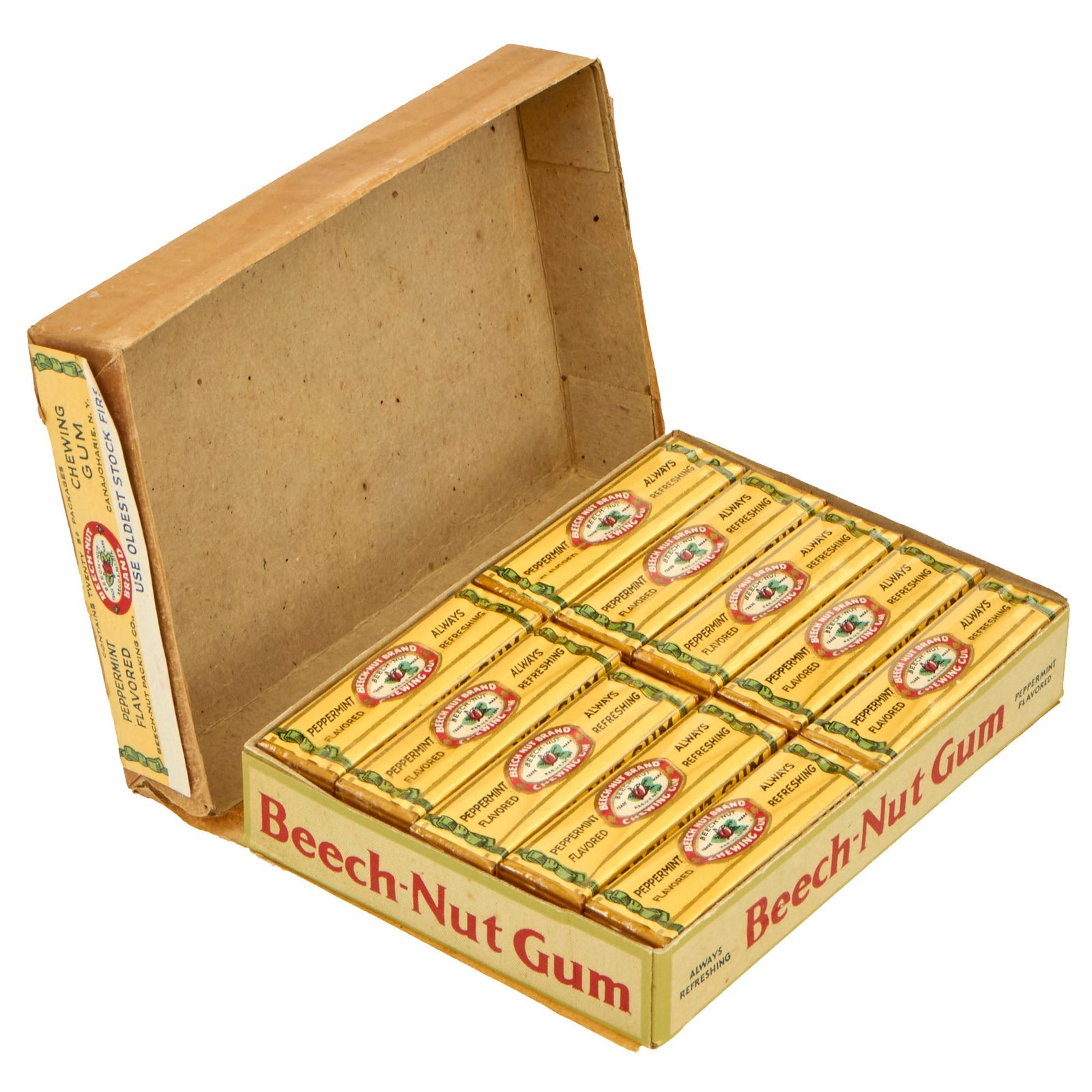 Buy Original U.S. WWII Sealed Pack of Peppermint Flavored Beech-Nut Chewing Gum - One Pack Only | Original Firearms Antique For Sale