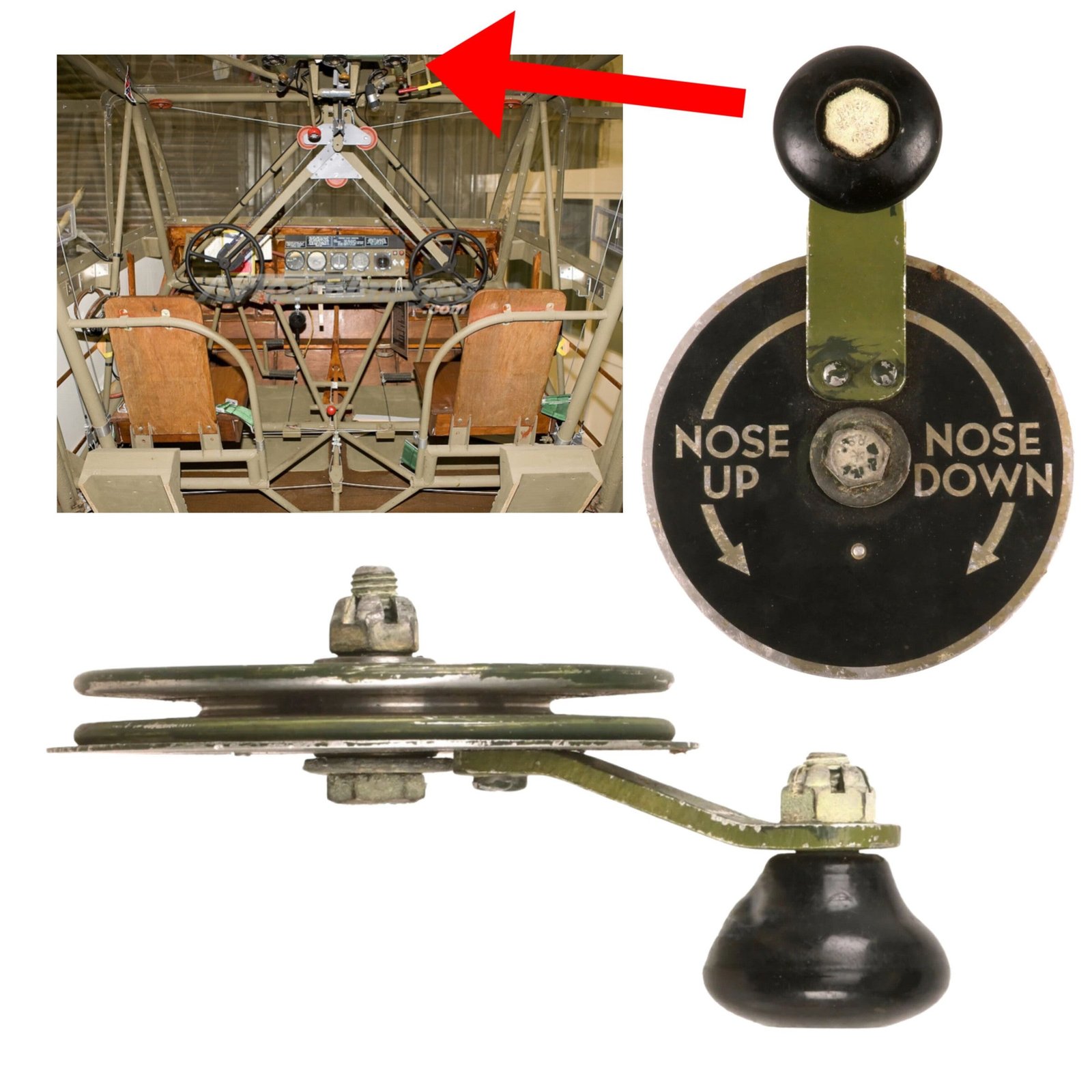 Buy Original U.S. WWII Waco CG-4 Glider Nose Control Knob for Unloading of Cargo | Original Firearms Antique For Sale