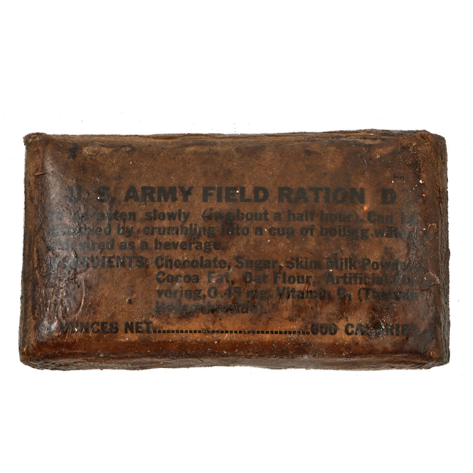 Original U.S. WWII Army Unopened Field Ration D Bar by Wm. Wrigley Jr. Company