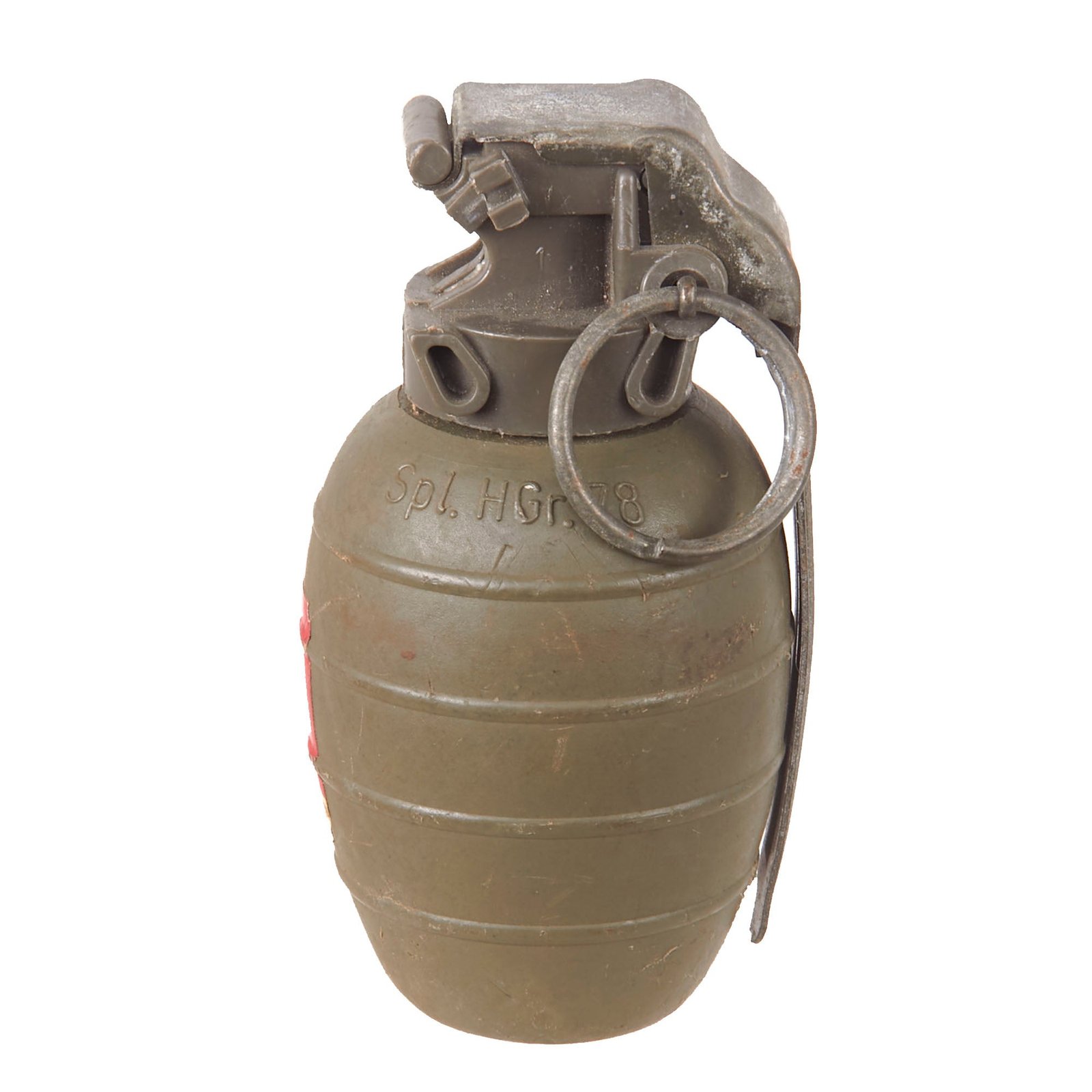 Buy Original Rare Austrian Inert Type HGr-78 Plastic Fragmentation Hand Grenade by ARGES with U.S. EOD Inert Markings | Original Firearms Antique For Sale