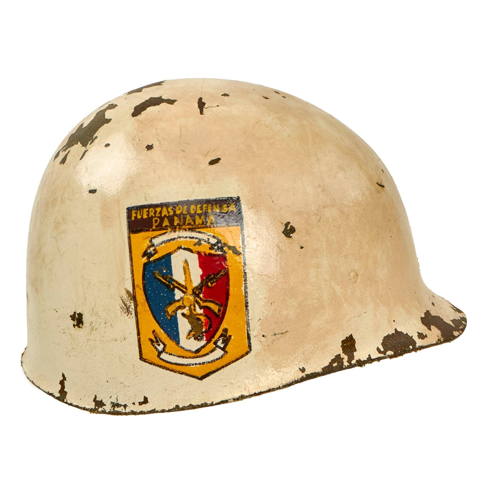 Buy Original U.S. Invasion of Panama Operation Just Cause Panamanian Defense Force Painted Hemet Liner - GI Bringback | Original Firearms Antique For Sale