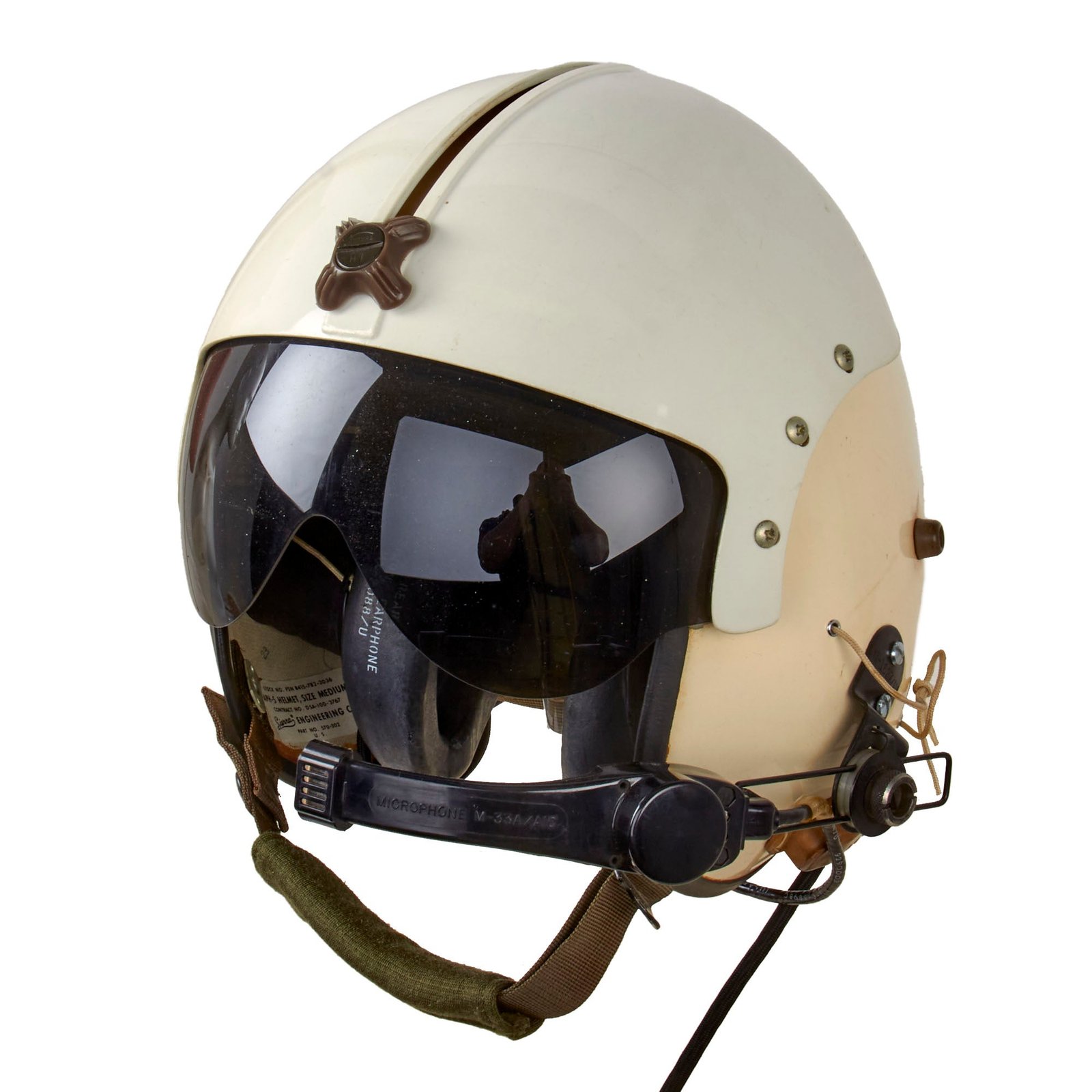 Original U.S. Vietnam War Era Named APH-5 Helicopter Pilot Flying Helmet by Gentex Corporation - Size Medium