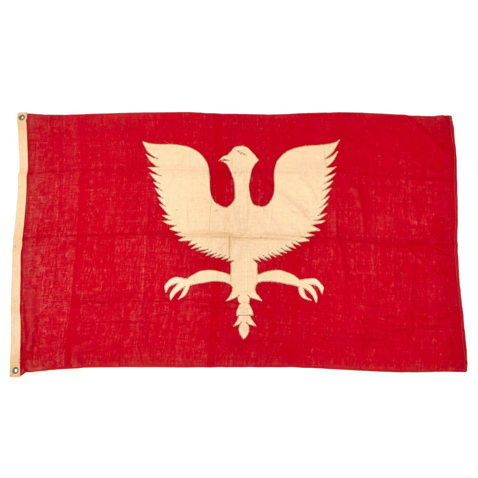 Buy Original Polish Pre-WWII National Flag with Eagle - Possibly Commemorating Greater Poland Uprising - 35" x 60” | Original Firearms Antique For Sale