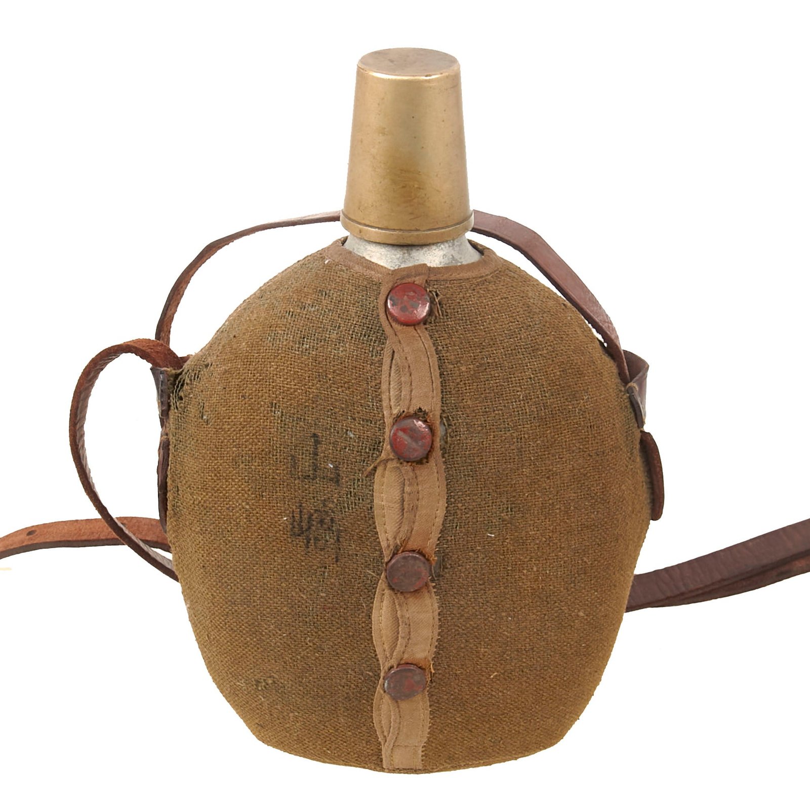 Buy Original WWII Japanese Officer’s Canteen with Cover, Cup, and Strap | Original Firearms Antique For Sale